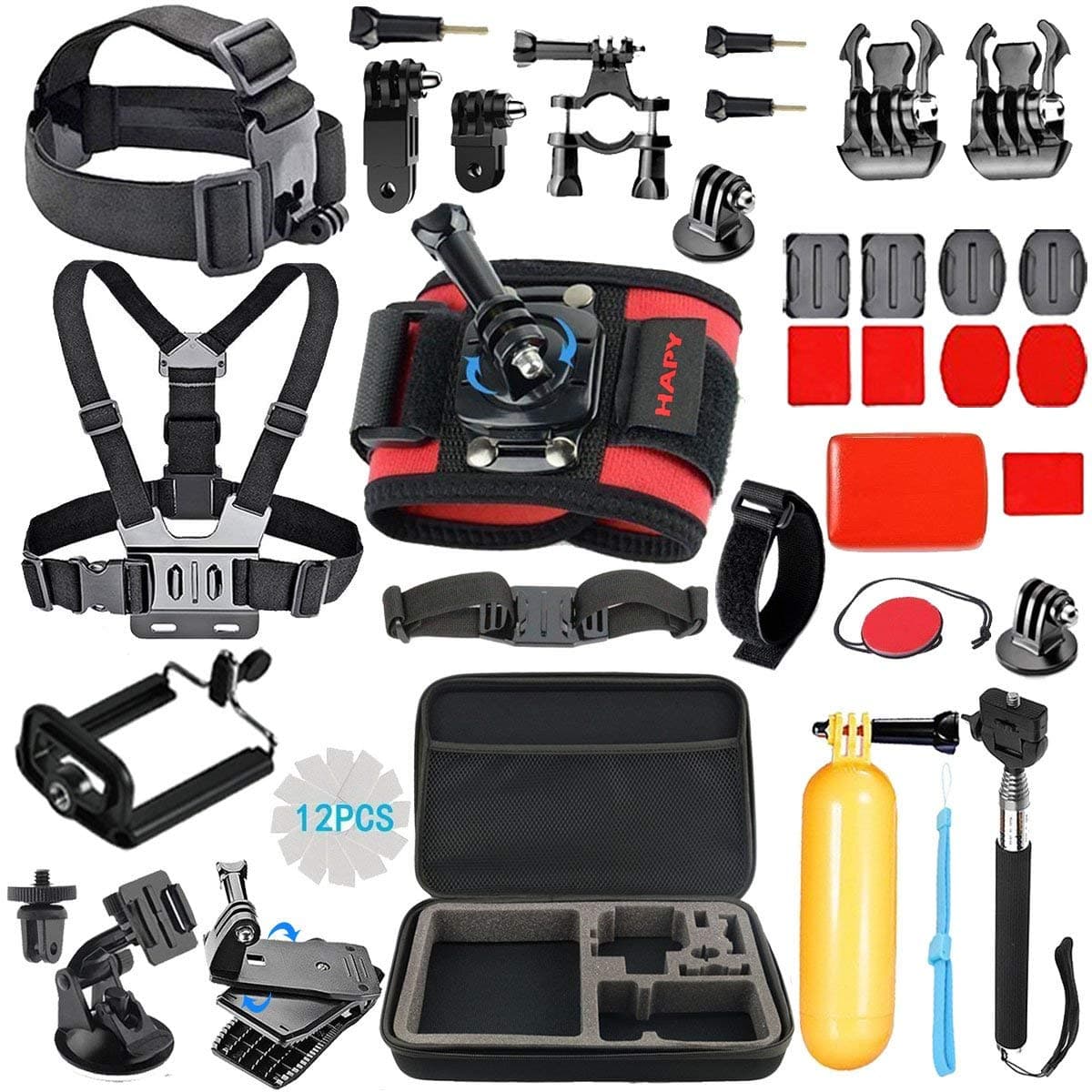 Sports Action Camera Accessory Kit for GoPro Hero7 8 Black (Red wrist)