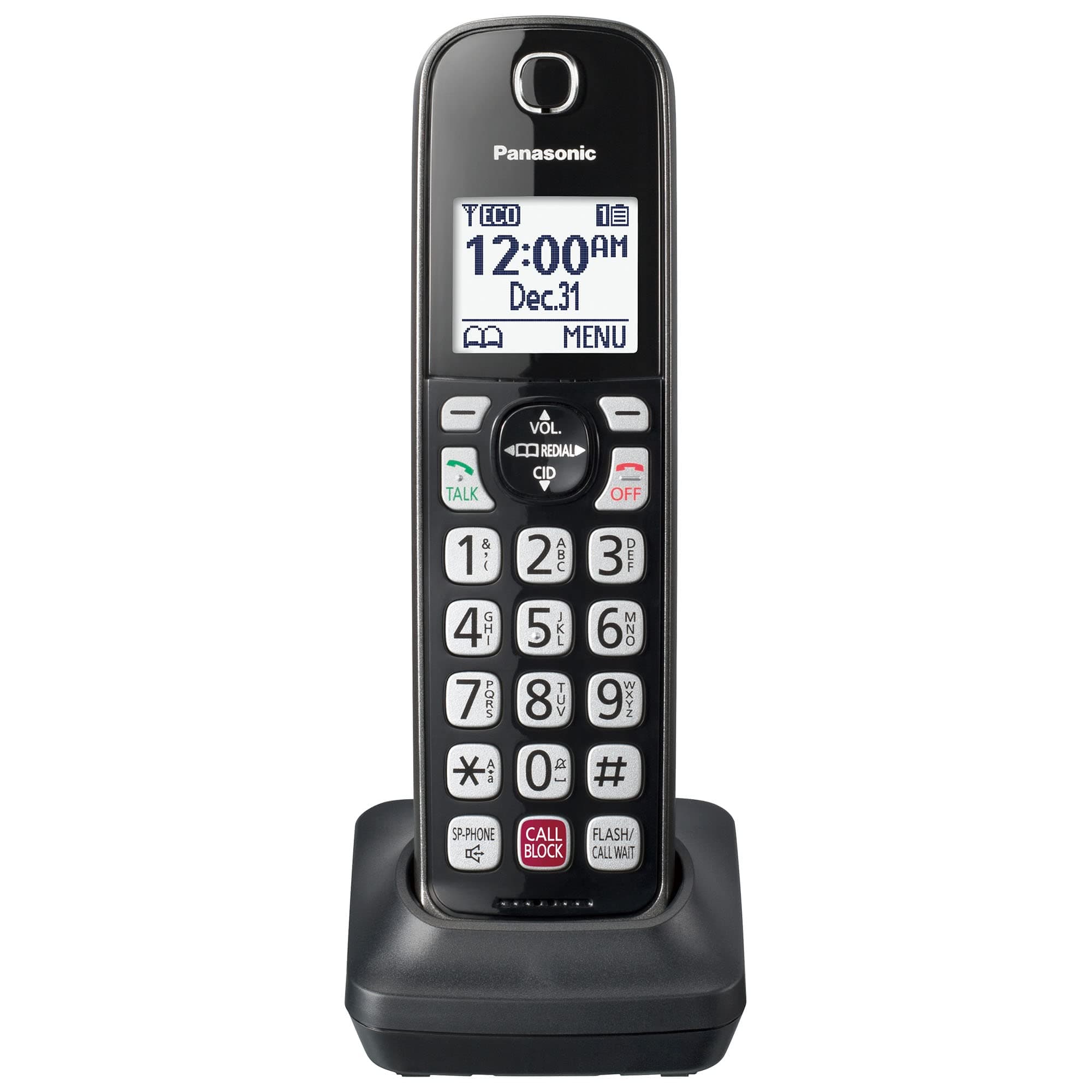 Panasonic Additional Cordless Phone Handset for Use with KX-TGD81x and KX-TGD83x Series Cordless Phone Systems – KX-TGDA83M (Metallic Black)