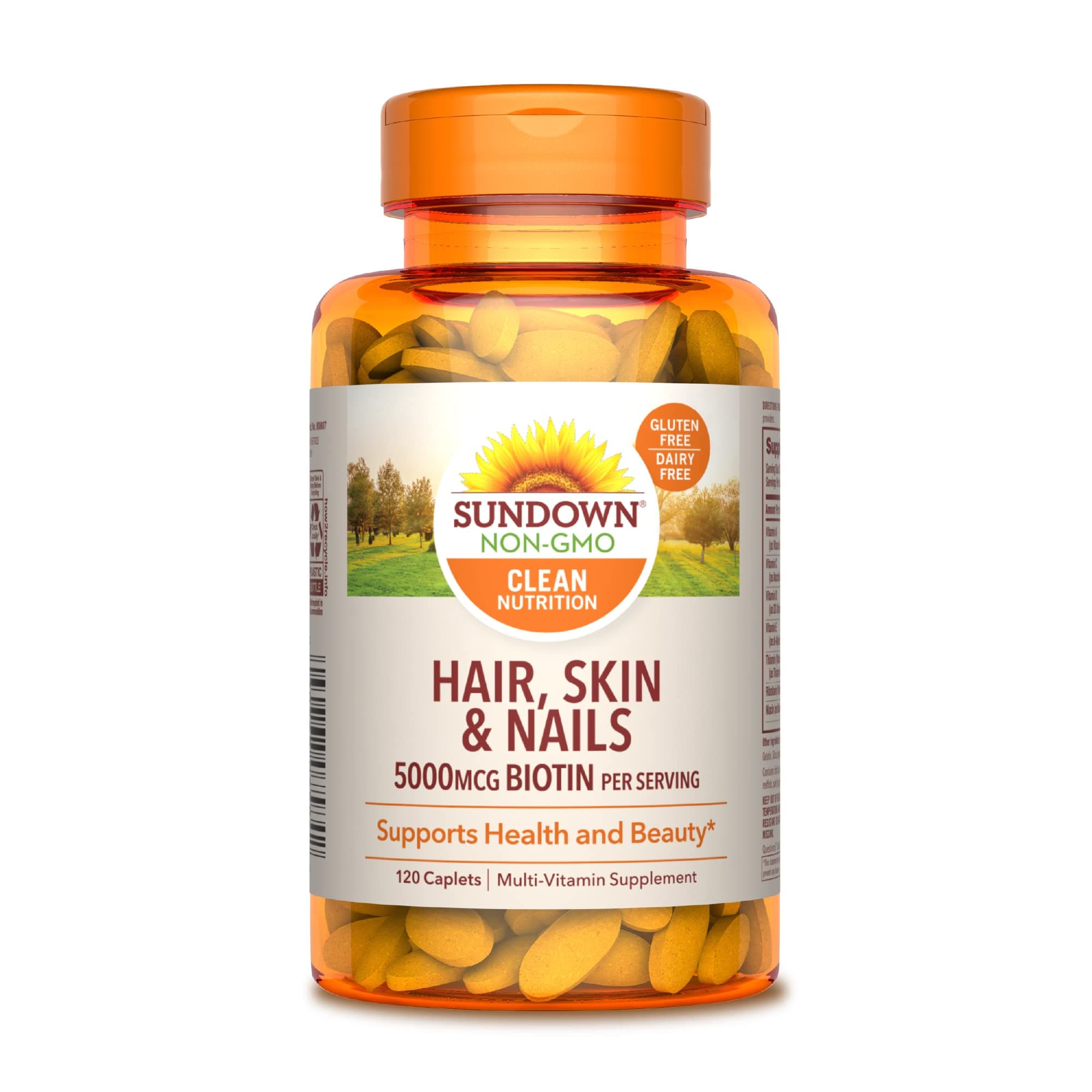 Sundown Naturals, Hair, Skin & Nails, 120 Caplets