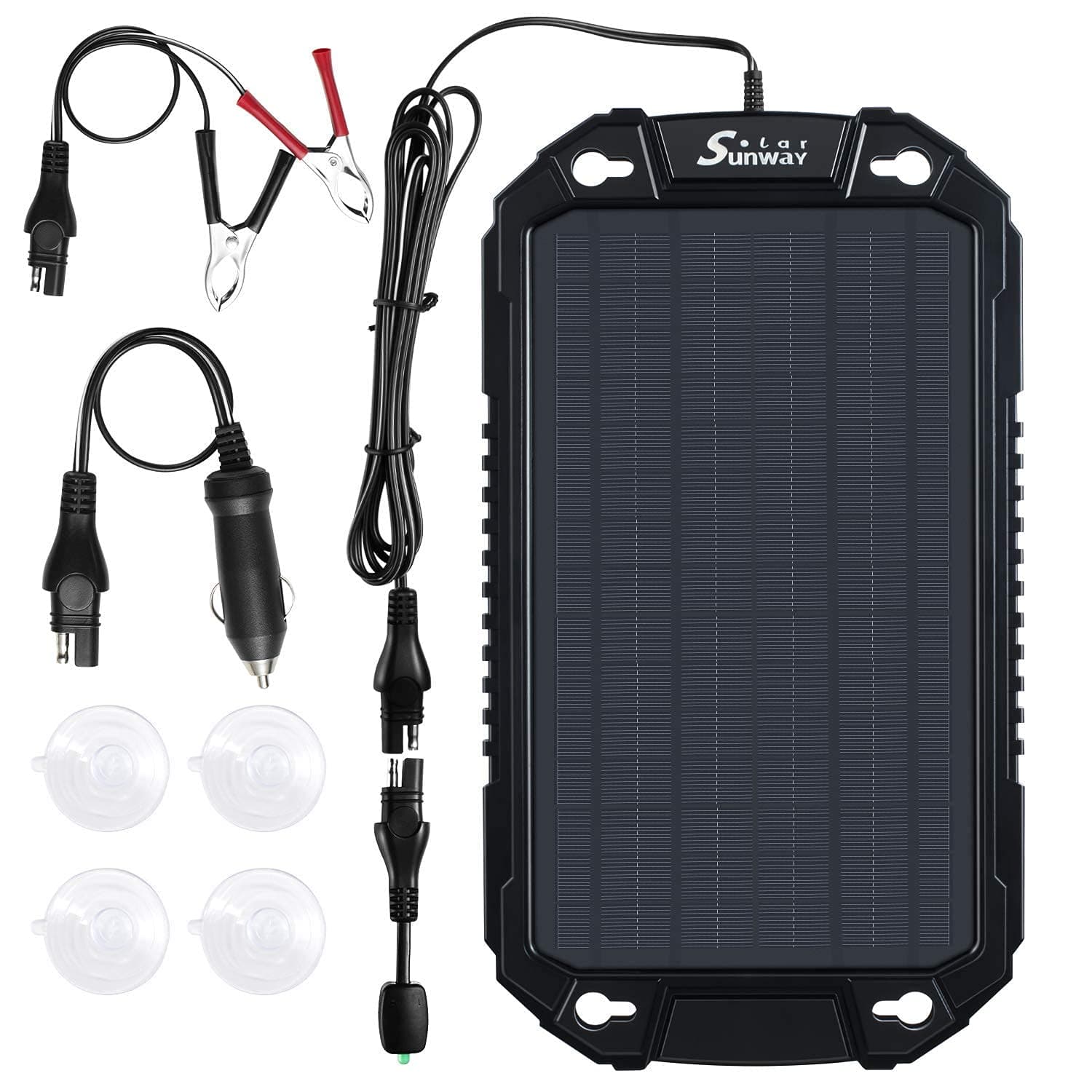 Car Battery Trickle Charger & Maintainer 12Volt 8W Solar Panel Power Charger kit Portable Waterproof for Automotive RV Marine Boat Truck Motorcycle Trailer Tractor Powersports Snowmobile