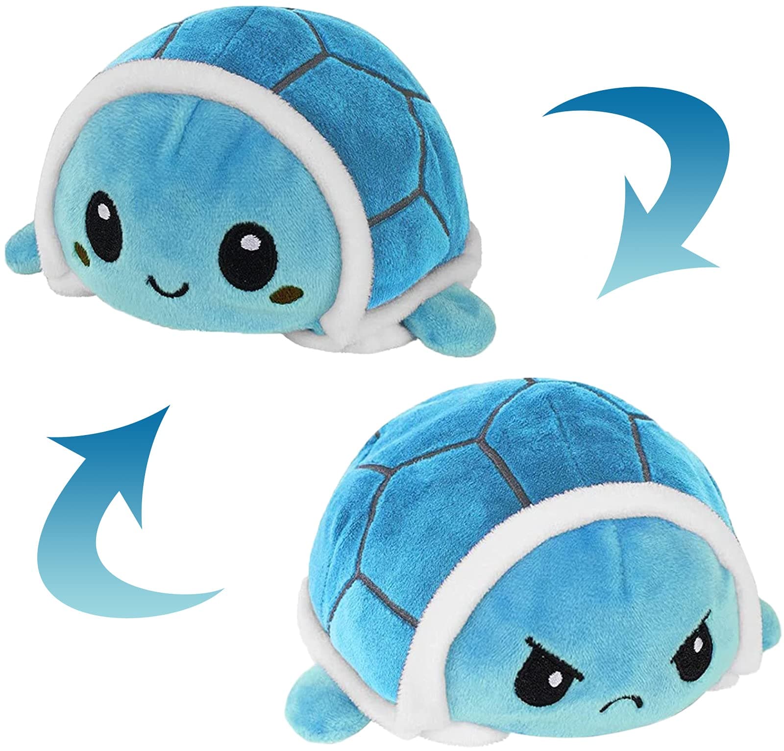 Cute Turtle Baby Toys 0 3 6 9 12 18 Months, Double-Sided Flip Soft Reversible Turtle Plus Stuffed Animals Doll, Creative Toys Gifts for 2 3 4 5 6 7 8 Months 1-6 Year Old Baby Boys Girls Blue