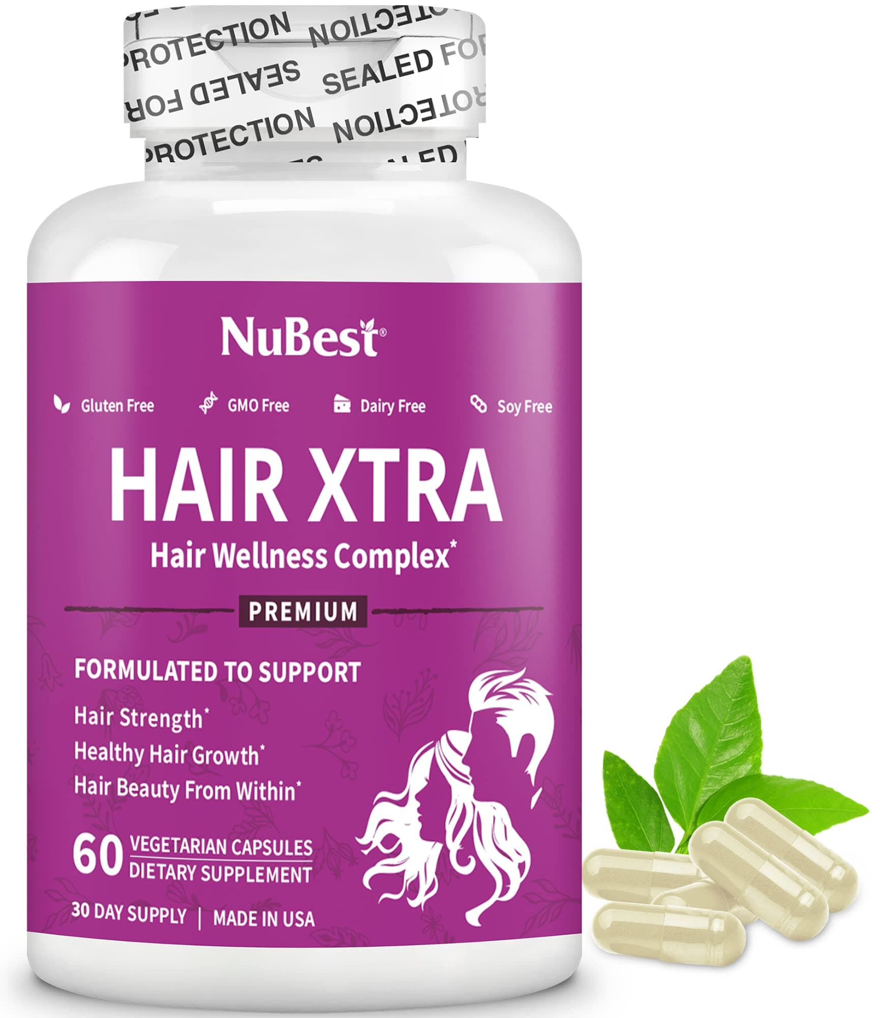 - NuBest Hair Xtra - Hair Growth Vitamin for Faster Hair Growth | Natural Hair Thickening with Biotin, Zinc, MSM, B Vitamins, Choline - Hair Supplement, Hair Regrowth | 1 Month Supply