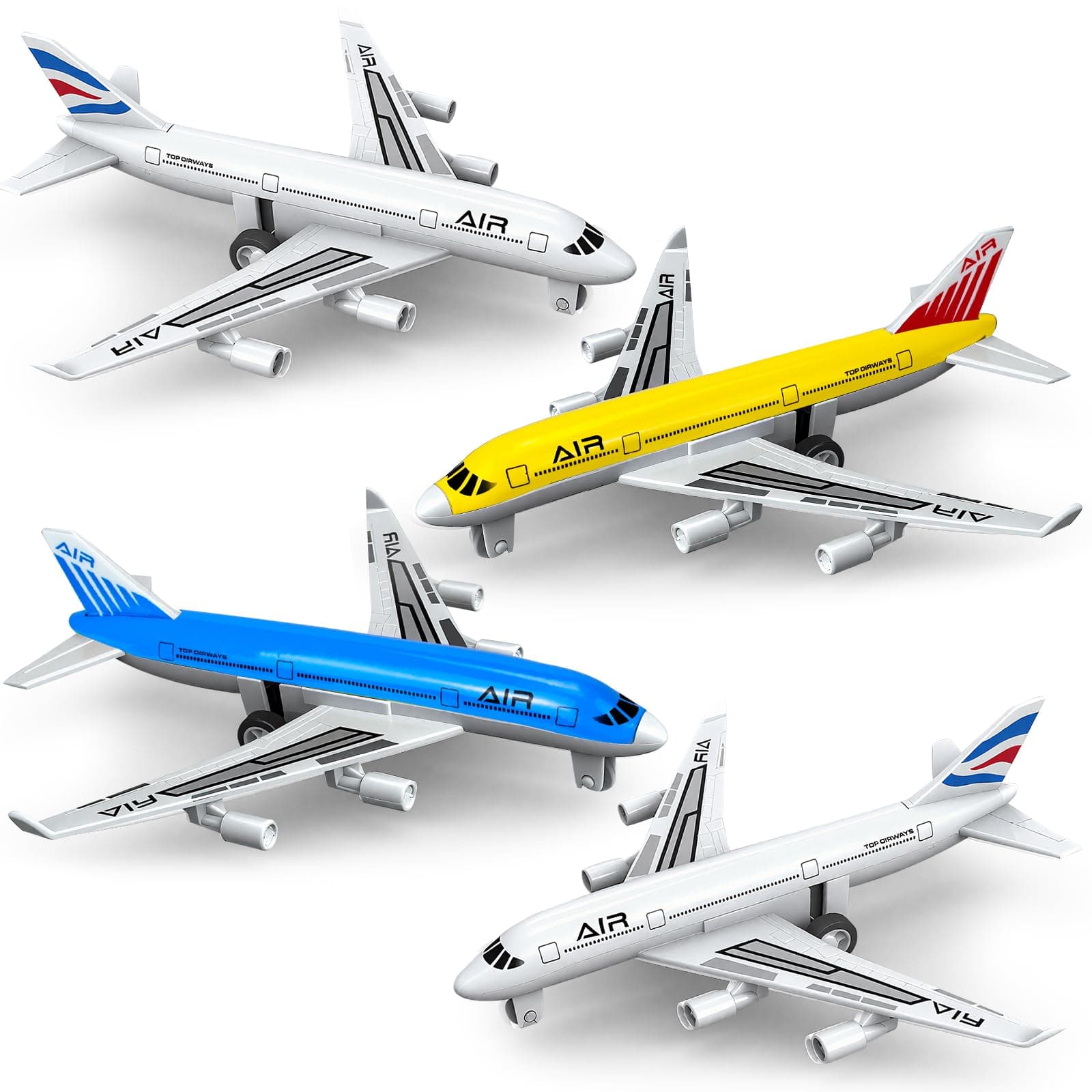 Airplane Toys, Metal Plane Pull Back Airplane Toys for 3 4 5 6 7 Years Old Boys Girls, Die Cast Aircraft Plane Models, Kids' Play Vehicles Aeroplane Airplanes for Kids Birthday Easter Gifts