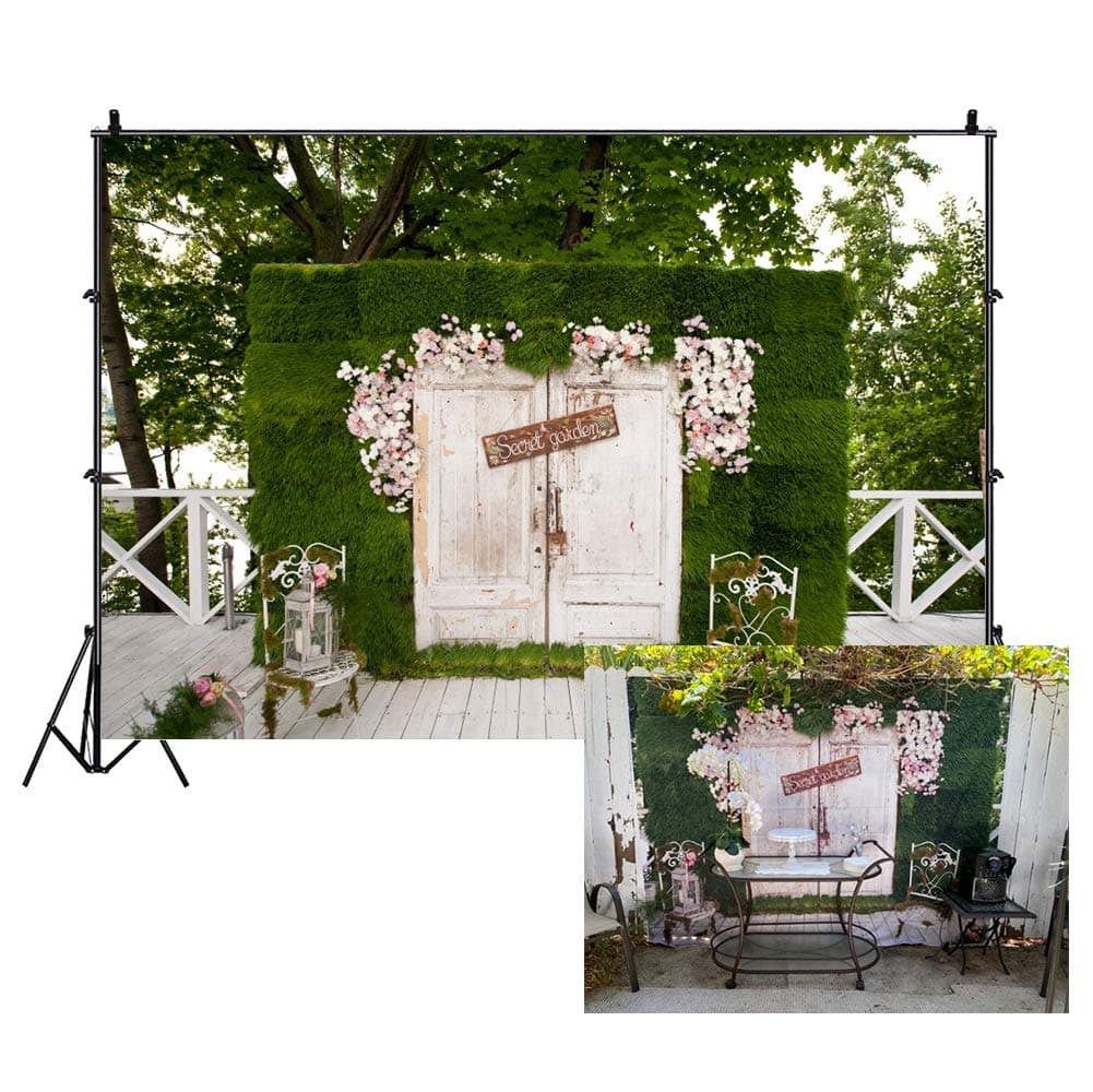 CSFOTO 7x5ft Secret Garden Backdrop Wedding Photography Background Bridal Shower Garden Tea Party Baby Shower Girls Birthday Decoration Flowers Photo Booth Studio Props Polyester Wallpaper