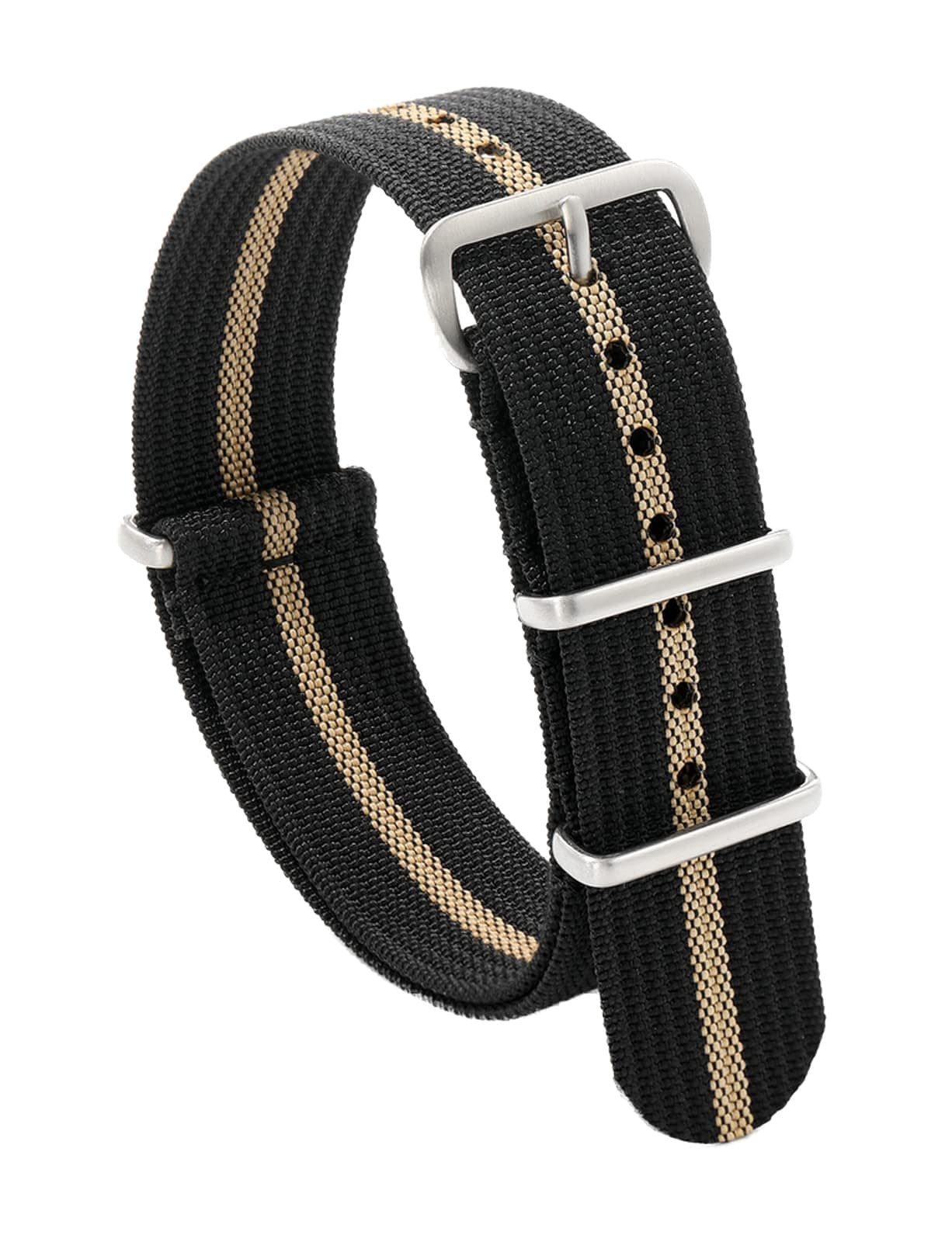 18mm 20mm 22mm Watch band with Stainless Steel Buckle, Waterproof Nylon Watch Strap for Men & Women