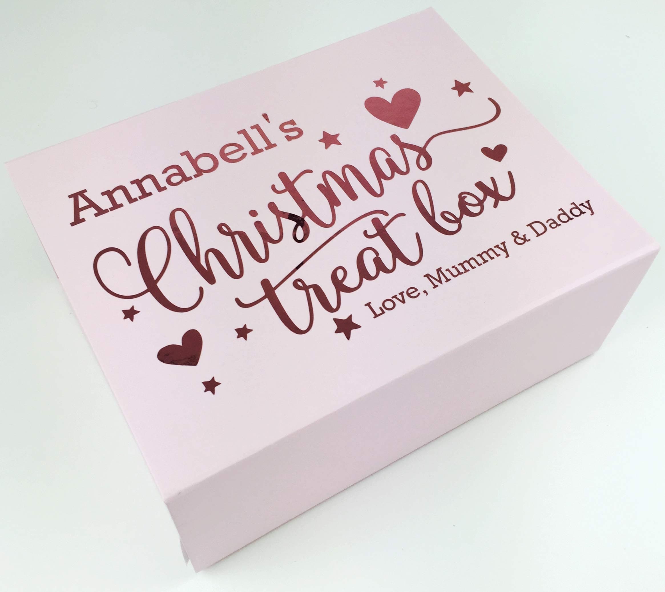 Cinnamon Bay Christmas Eve Treat Box | Pink | Personalised any name