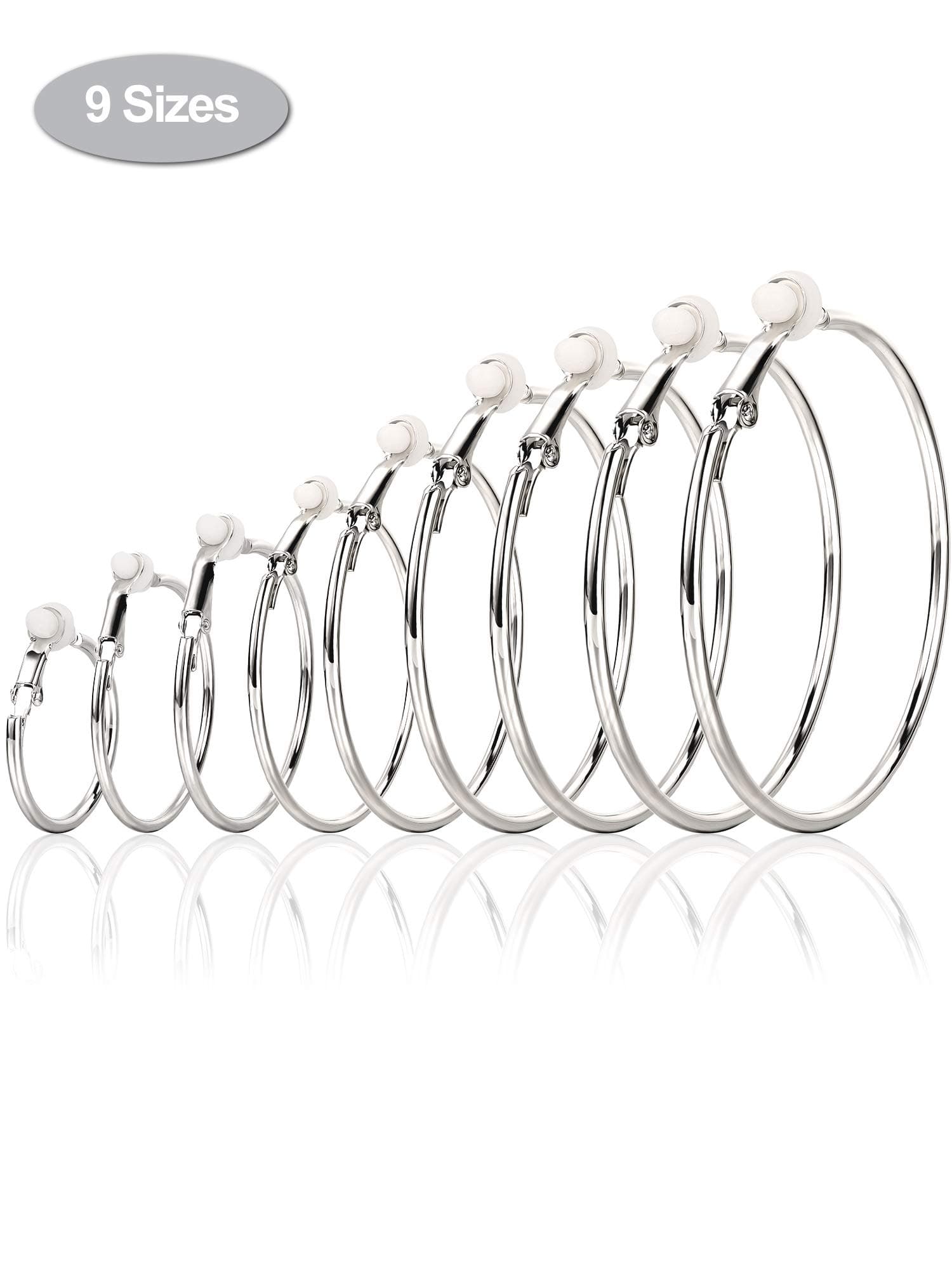 Sumind Clip on Hoop Earrings Hoop Gold Earrings Non Piercing Earrings Set for Women