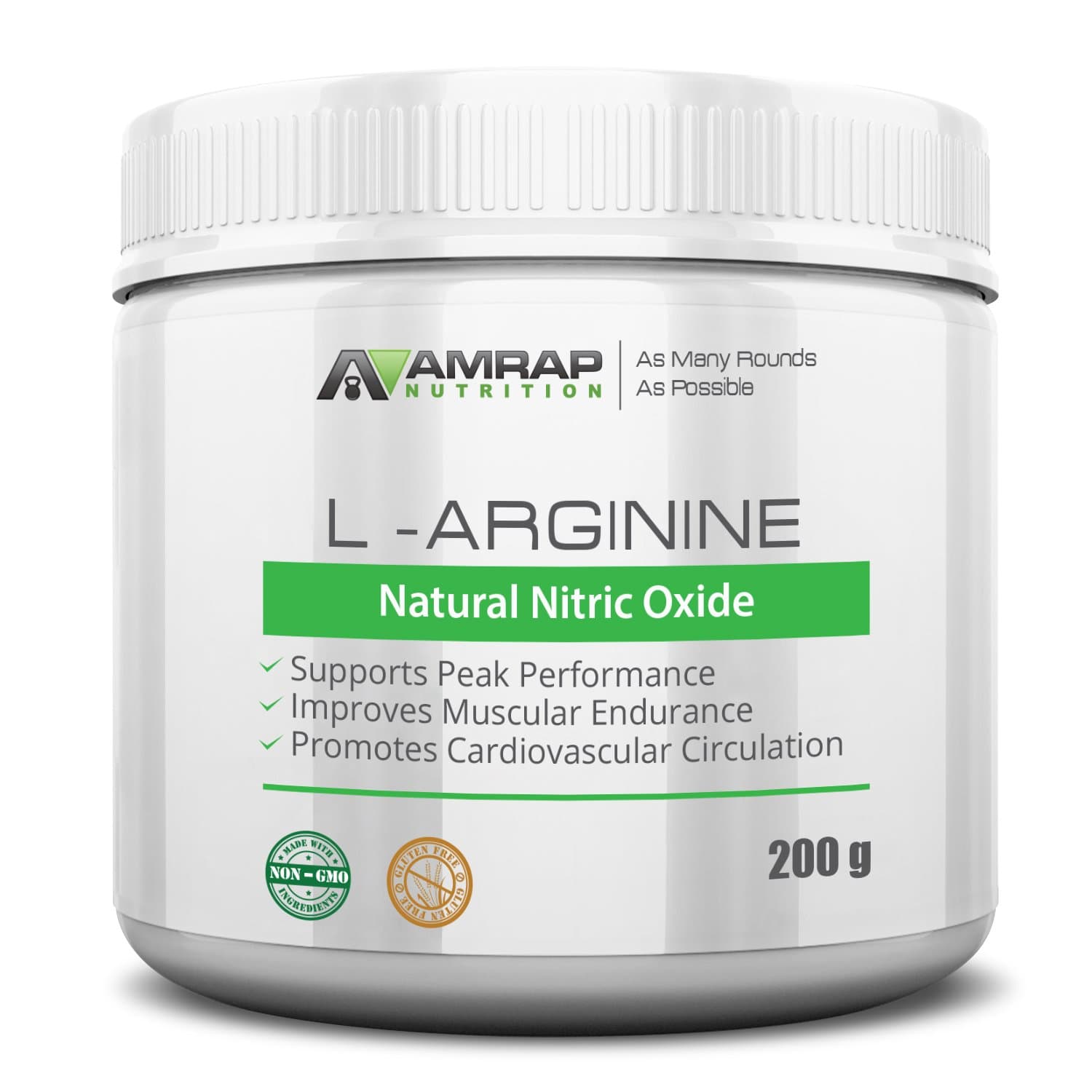 AMRAP Nutrition L-Arginine, 100% Pure L-Arginine Powder for Muscle Growth, Vascularity & Endurance