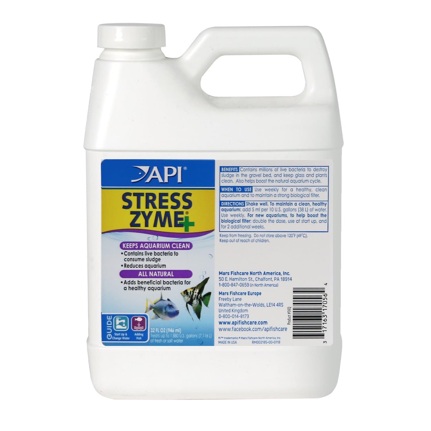 Stress Zyme, Freshwater And Saltwater Aquarium Cleaning Solution, 950ml