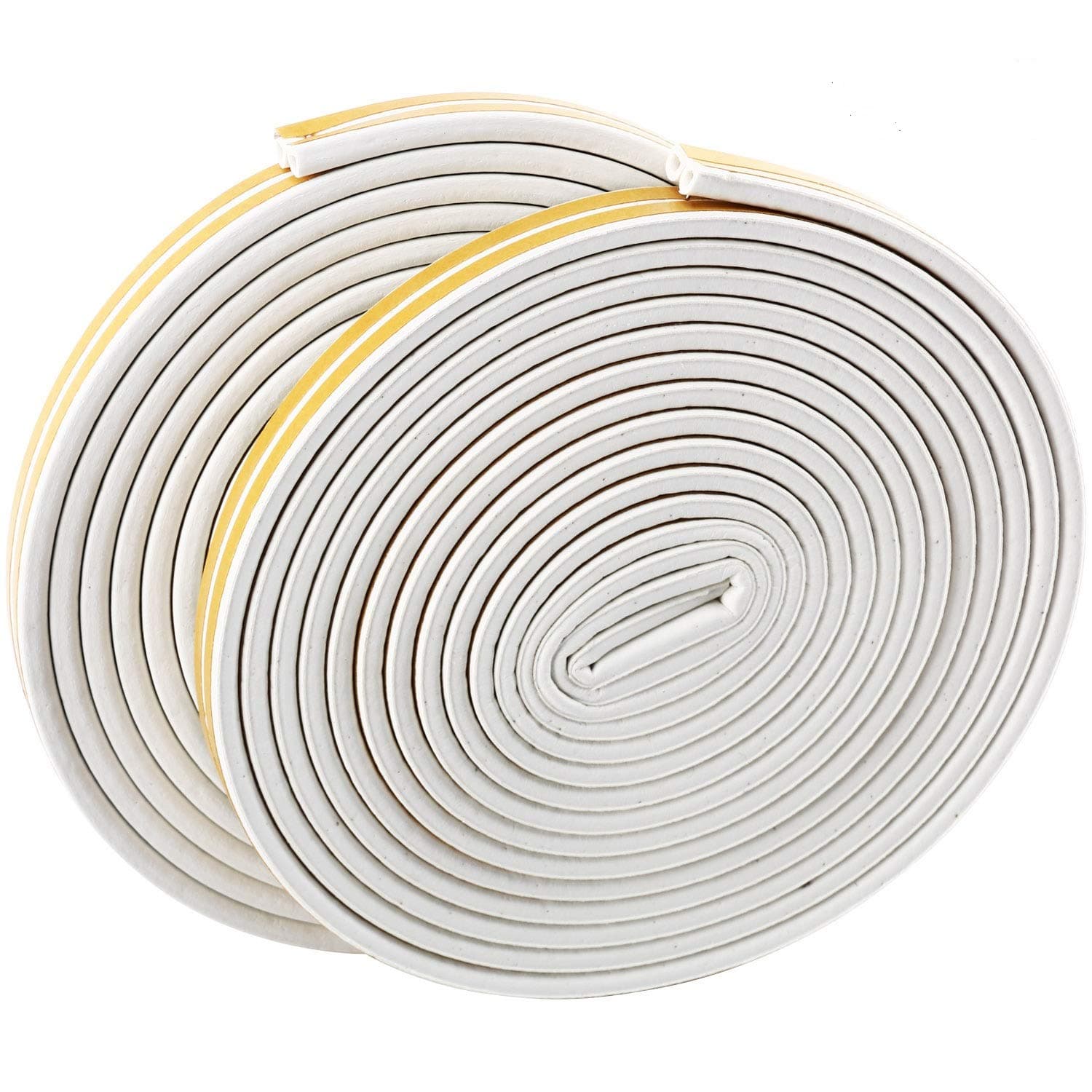 Dasmarine Soundproof Weather Stripping Door Kit， 66FT(20M) Long Weather Stripping Doors and Windows Soundproofing Anti-Collision Self-Adhesive Weatherstrip Rubber Door Seal Strip (Pack of 2, White)