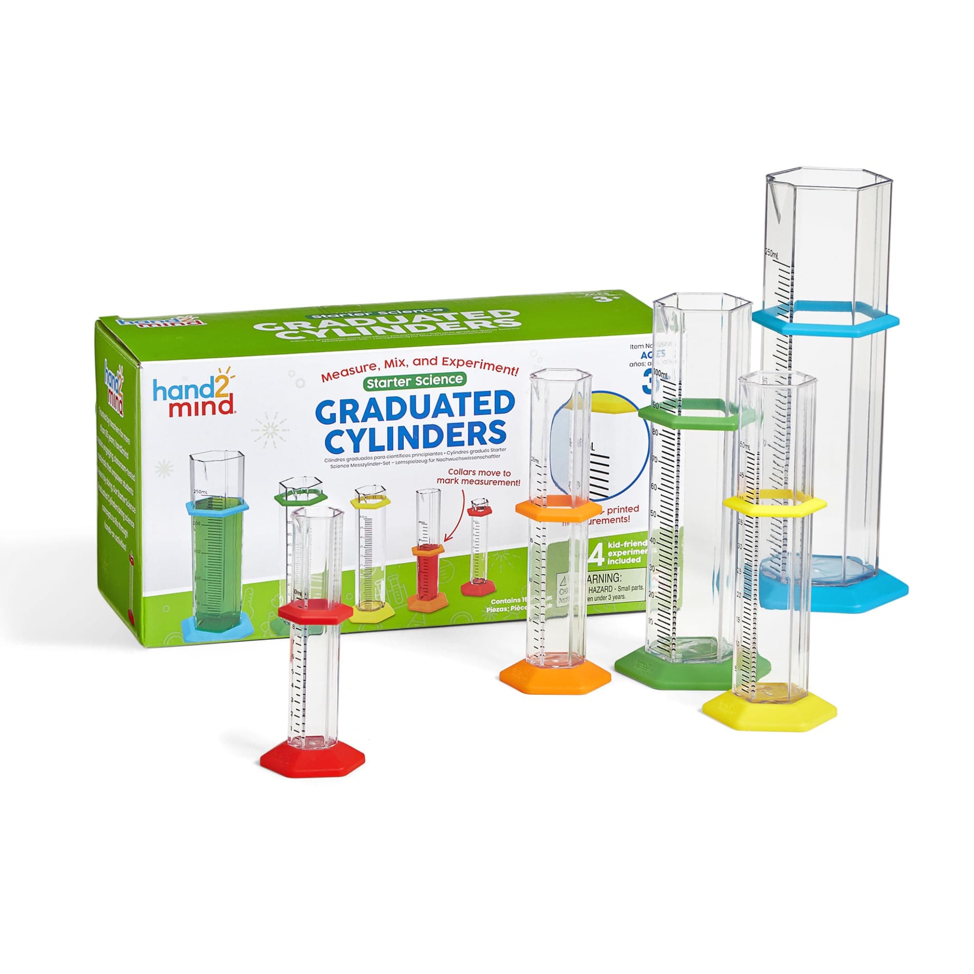 Learning Resources Starter Science Graduated Cylinder Set, Ages 3+, Science Lab Equipment, Measuring Toys for Kids, Educational Chemistry Kits, School Science Supplies
