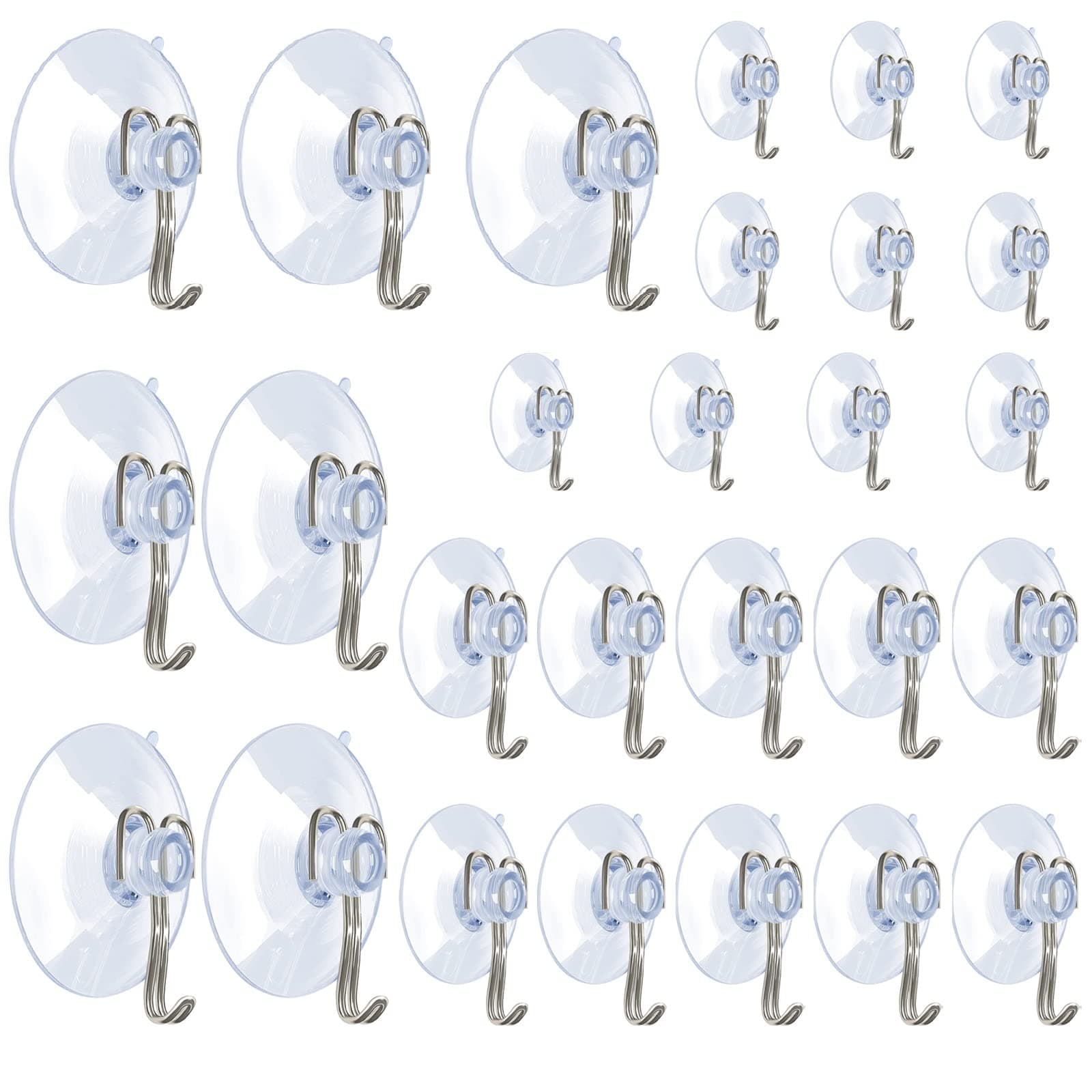 DSMY 27 Pack Suction Cup Wall Hooks, Home Kitchen Bathroom Wall Towel Robe Hangers, Utility Hooks, Hanging Supplies