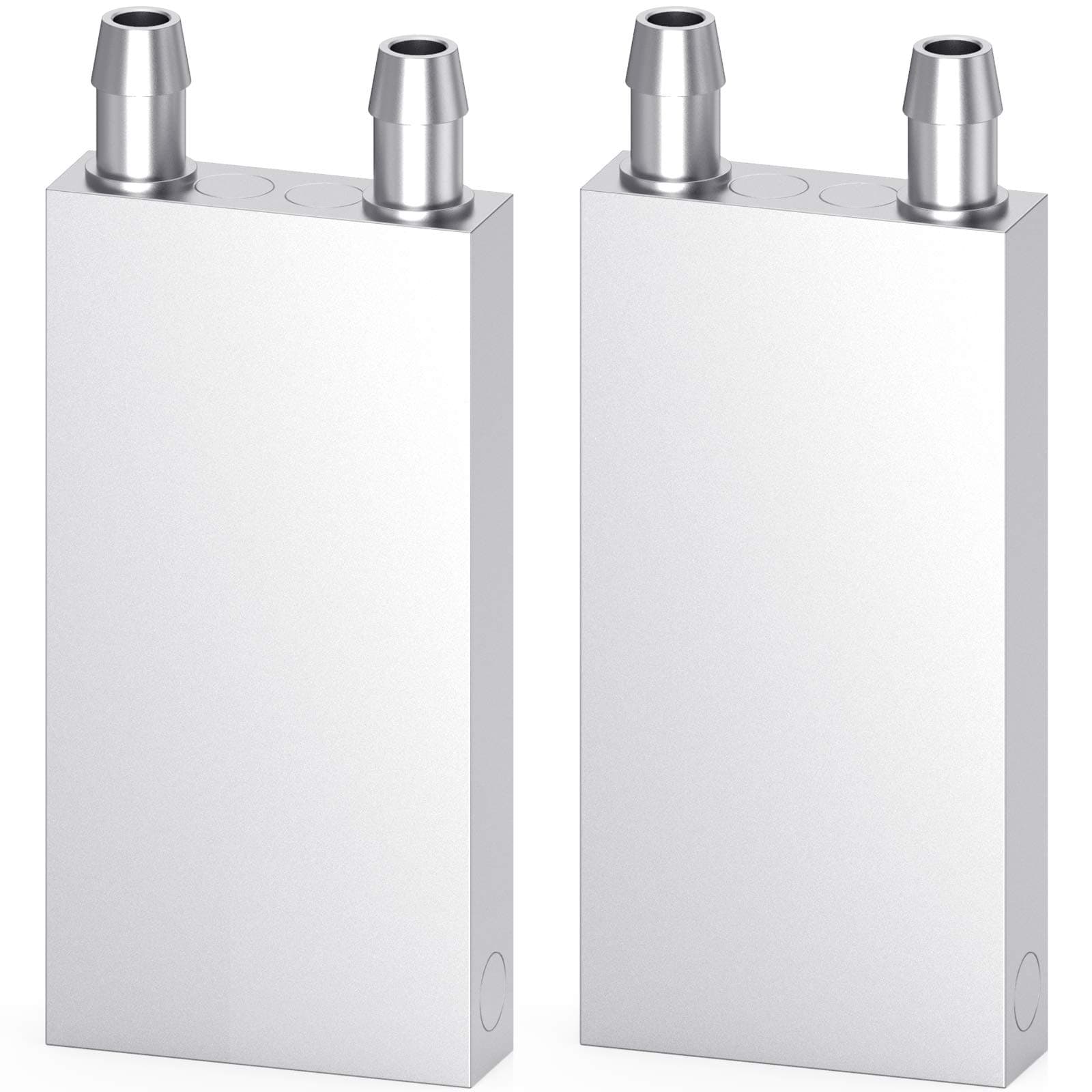 Aluminum Water Cooling Block, Liquid Water Cooler Heat Sink System for PC Computer CPU Graphics Radiator Heatsink Endothermic Head Silver 2pcs(40mm x 80mm x 12mm)