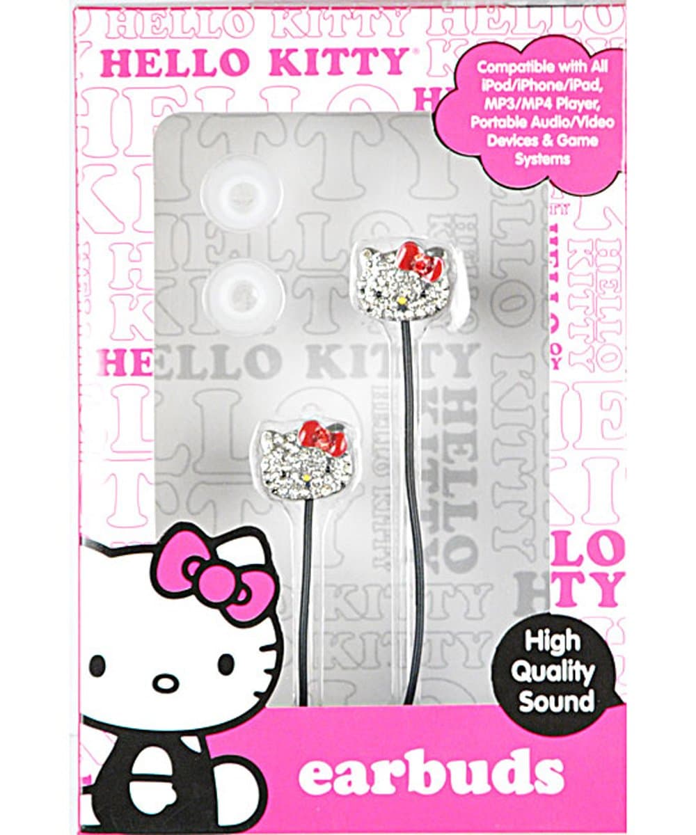 Hello Kitty Bling Earbuds - Silver (HKBL1000)