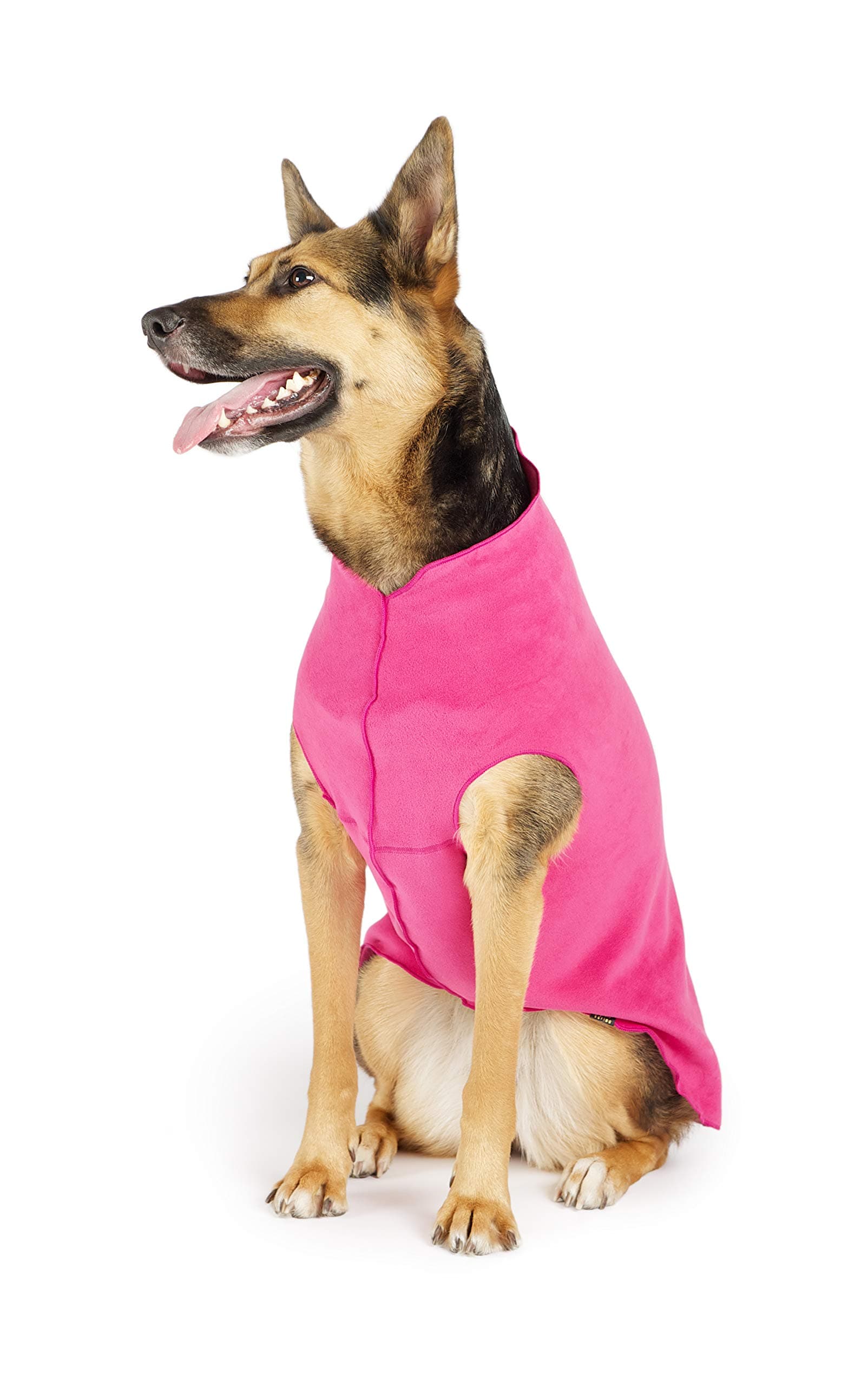 Gold Paw Stretch Fleece Dog Coat, Stretchy Pet Sweater, Machine Washable Pullover for Winter and Fall, Fuchsia, 8