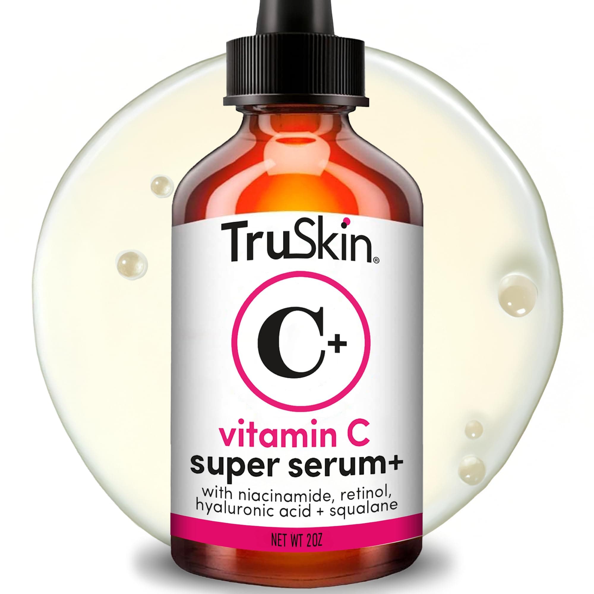 TruSkin Super Vitamin C Face Serum with Niacinamide, Retinol, Hyaluronic & Salicylic Acid (BHA) - All-in-One Anti Aging Facial Serum for Brightening, Firming, Dark Spots, Discoloration - 2 fl oz