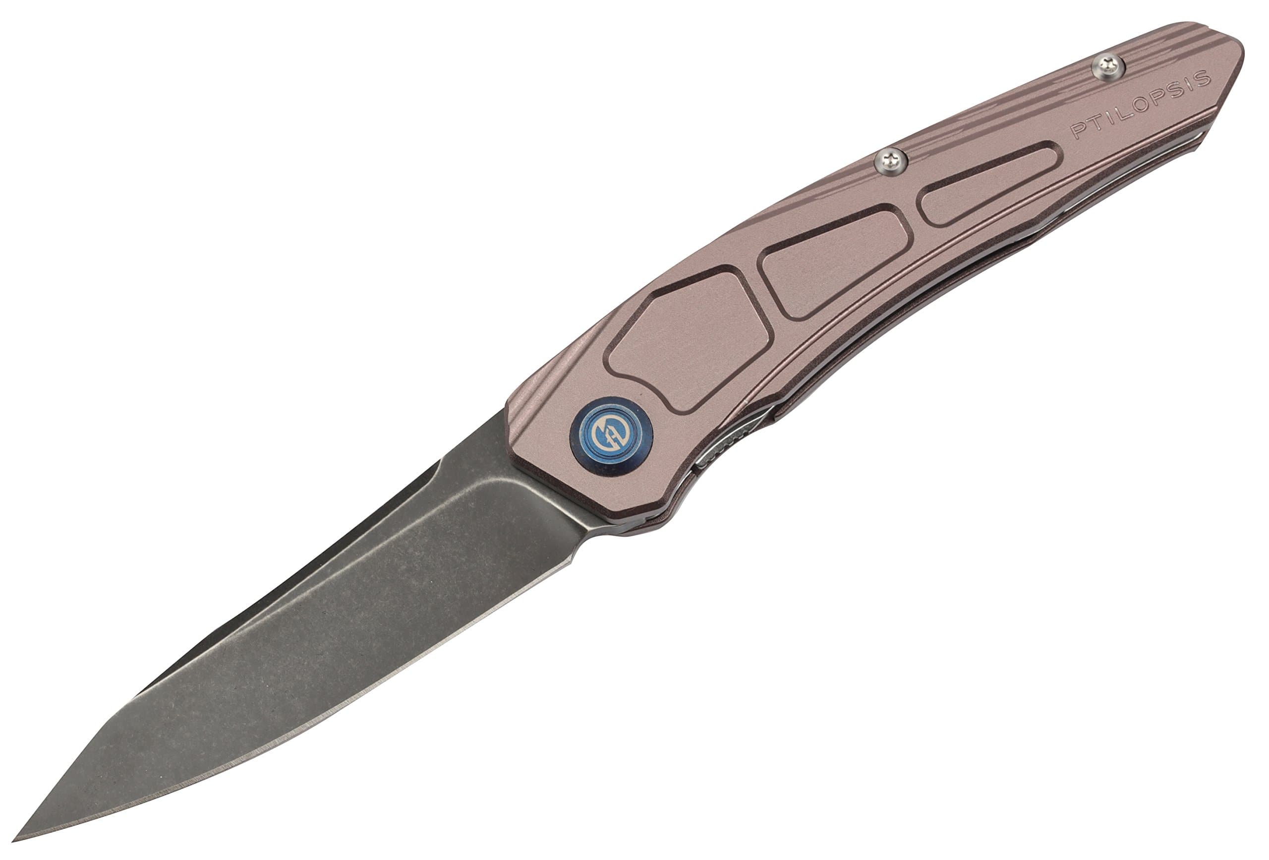 Maxace Ptilopsis Grey Aluminum Handle Smoky M390 Drop Blade