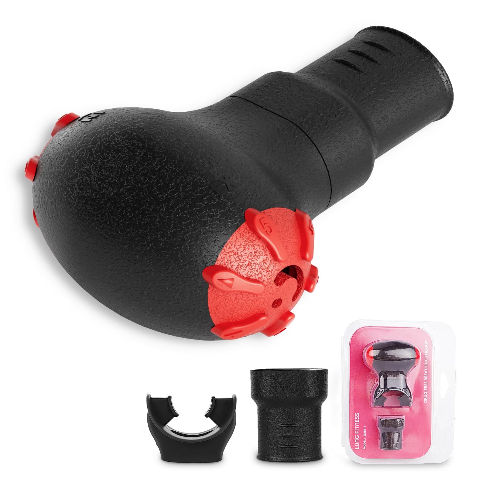 Nascool Sonmol Breathing Exercise Device for Lungs Respiratory Muscle Trainer | Strength Breathing Trainer Lung Expander for Adults Athletes | Drug Free Breathing Machine Spirometer Lung Exerciser