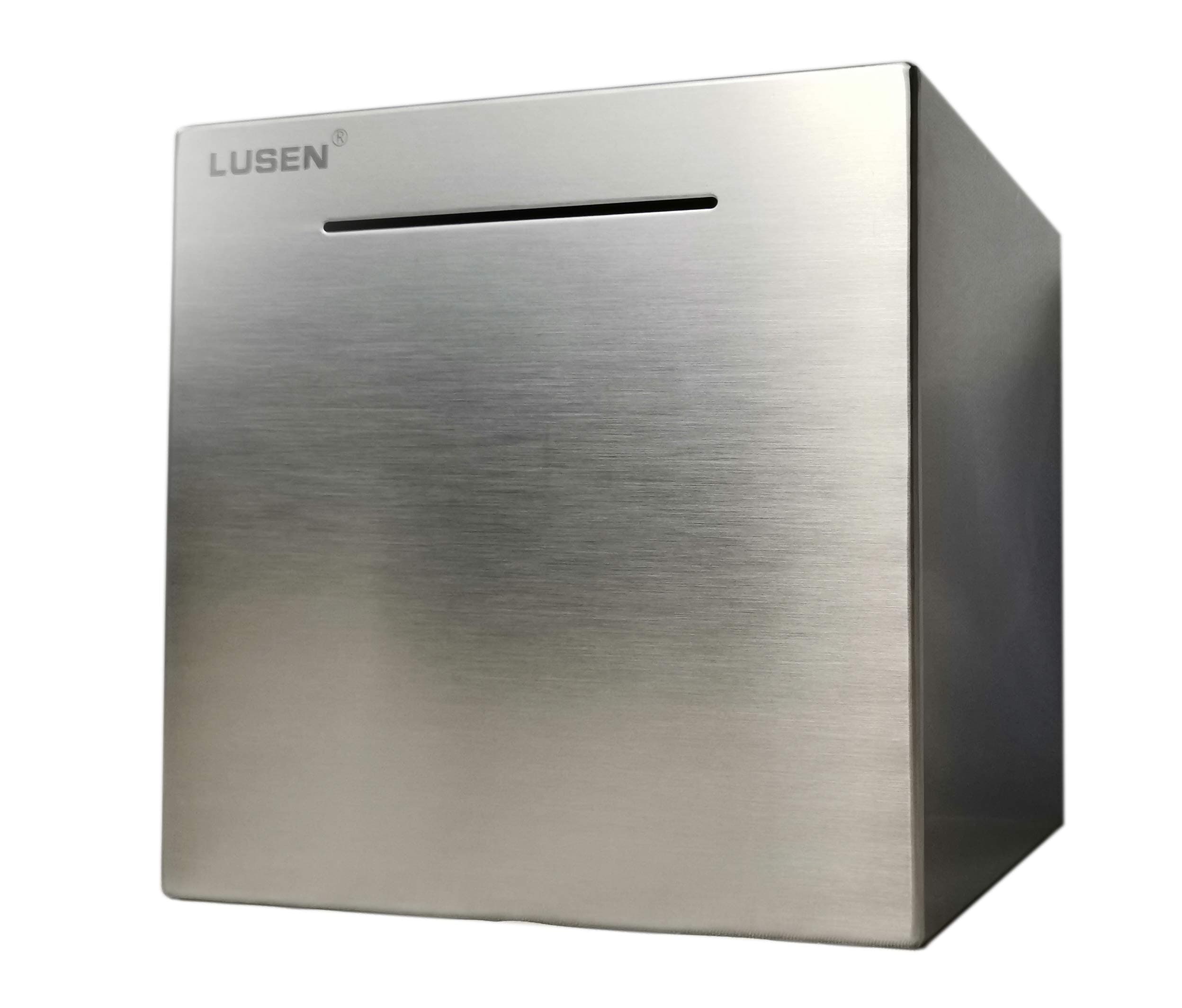 LUSEN Safe Piggy Bank Made of Stainless Steel, Safe Box Money Savings Bank for Kids, Can Only Save, Cannot Be Taken Out