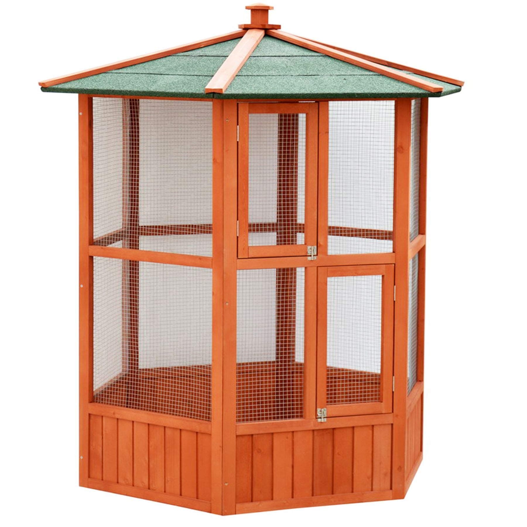 KCT Wooden Bird Aviary Large Outdoor Brazil Bird Avairy Cage for Budgies Finches Birds