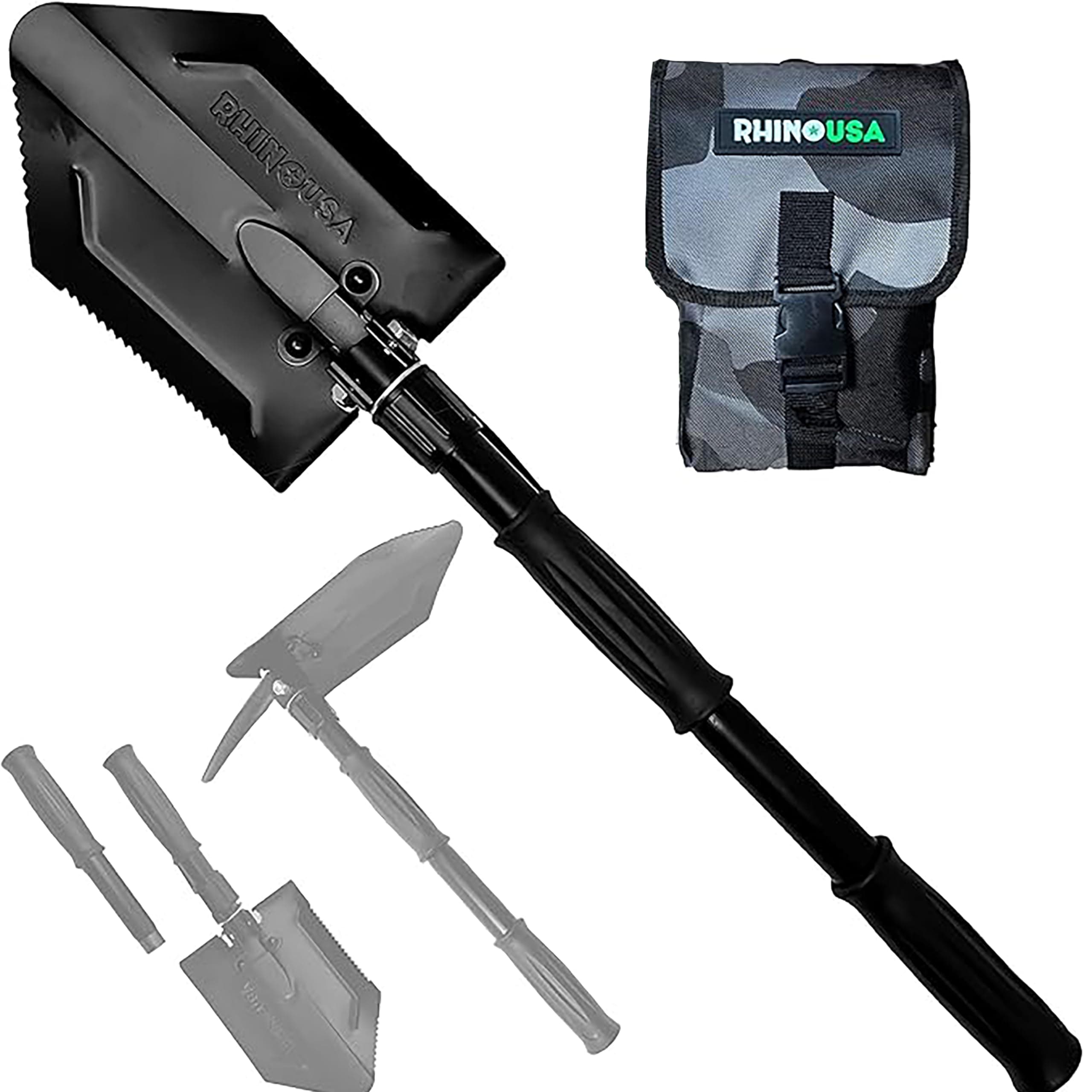 RHINO USA Survival Shovel w/Pick