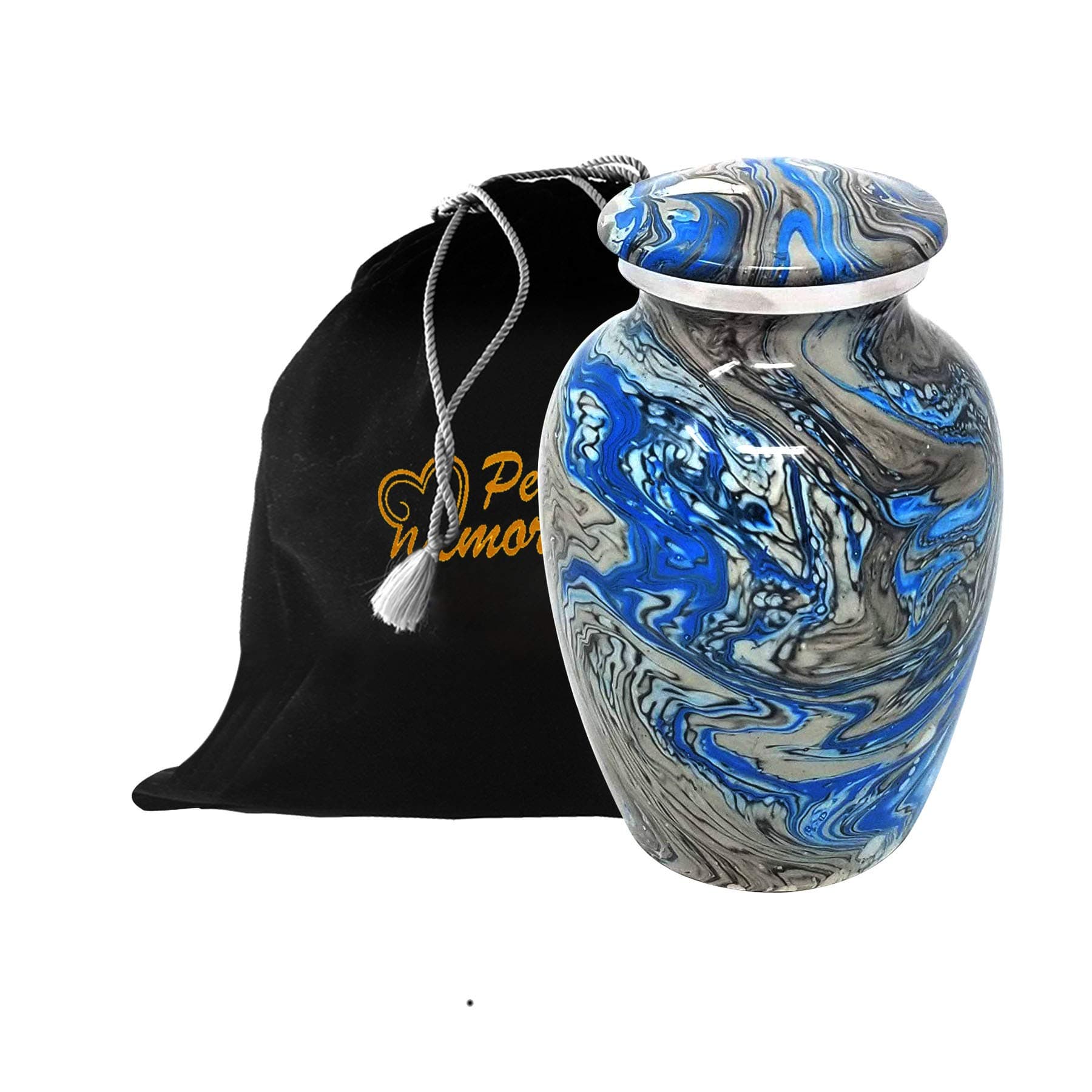 Petmemorials4u Ocean Wave Pet Cremation Urn - Blue Pet Funeral urn, Pet Memorial Urn,Unique Design (Blue)
