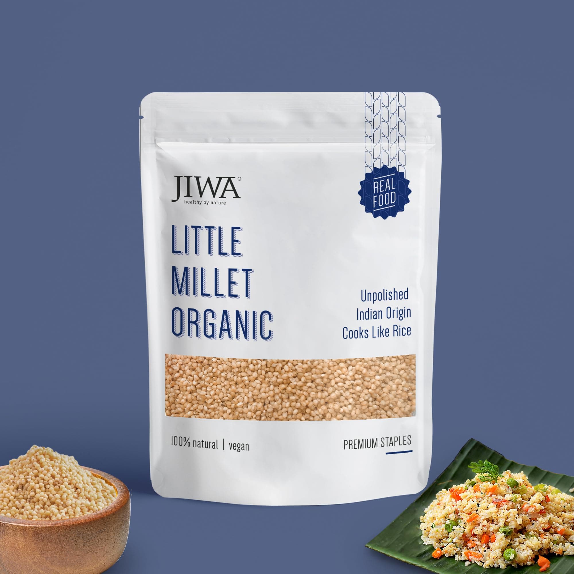 JIWA healthy by natureOrganic Little Millet | 100% Natural & Gluten Free | Cooks in 15mins | Kutki Seeds | Unpolished High Fiber Minor Millets | Wholegrain | Low GI | 1 kg