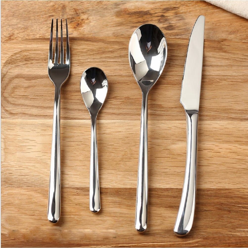 4 Piece Flatware Cutlery Set, 18/10 Stainless Steel,Set of 1 (2spoon + Fork + Knife)