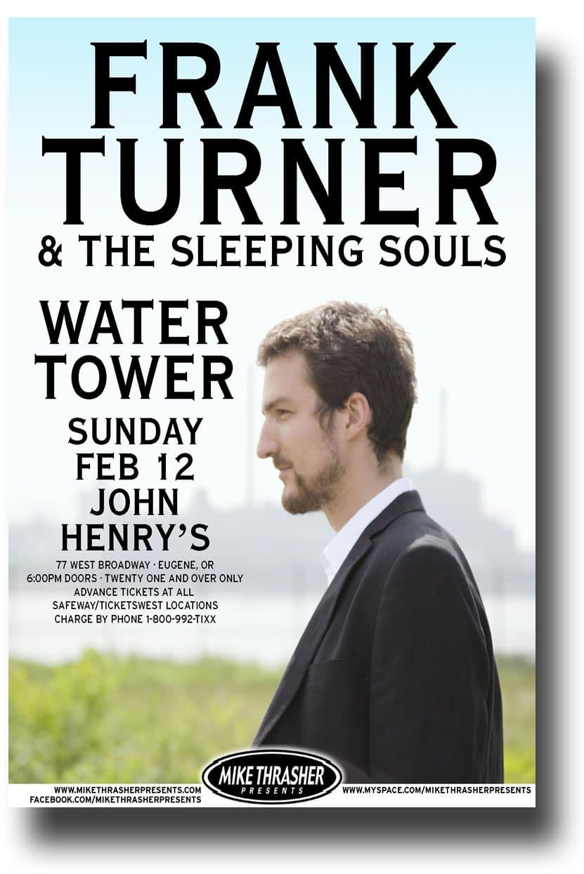 Frank Turner Poster - 11 x 17 Promo for a Concert for The Third Three Years" Album with The Sleeping Souls -- BluSky