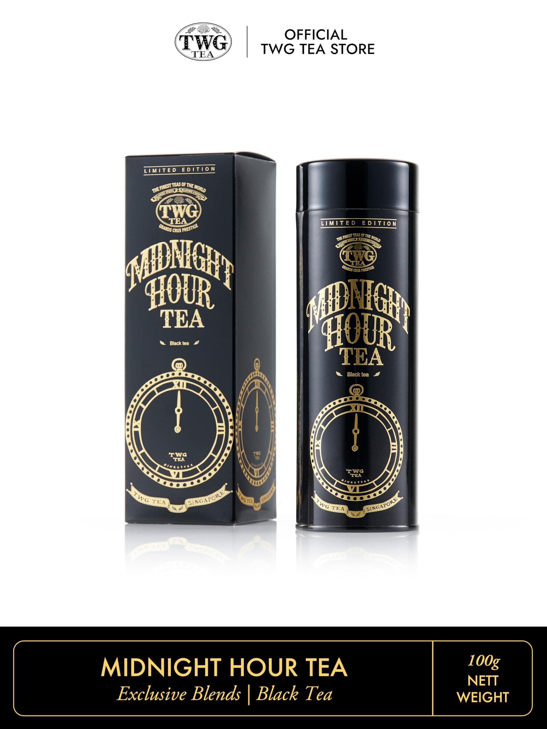 TWG Tea | Midnight Hour Tea | Black Tea | Lemongrass & Tropical Fruits | Haute Couture Tin, 100g | Gift Set