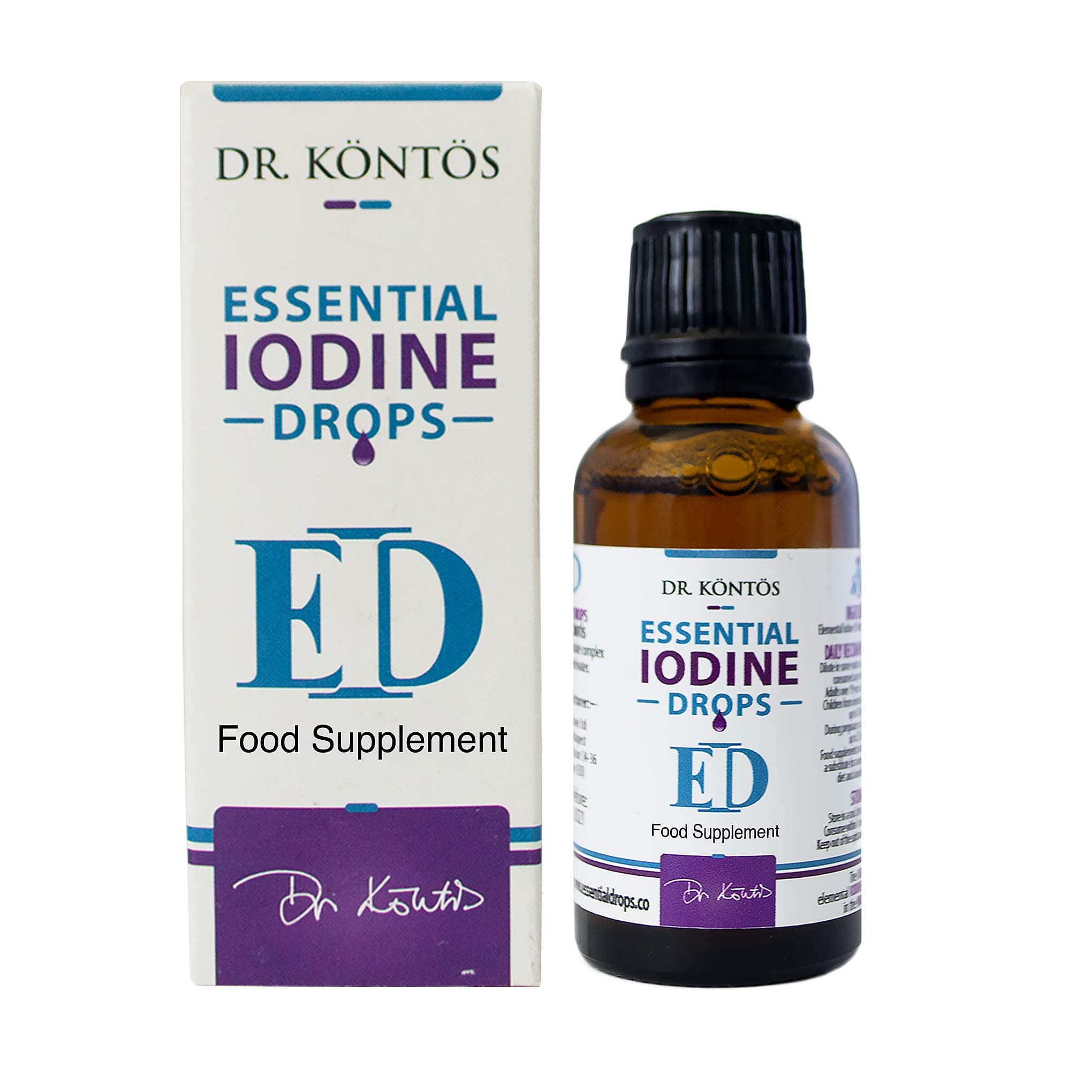 Dr. Kontos Iodine Drops, a FULVIC Acid Supplement for Metabolism & Thyroid Balance - Promotes Healthy Hair & Skin - Vegan Friendly Formula - 30 ml