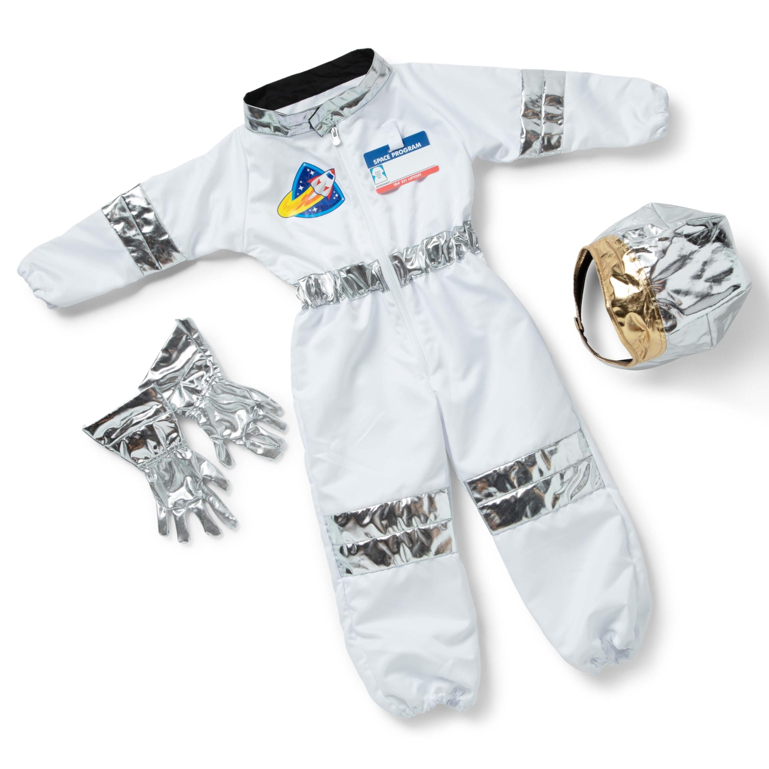 Melissa & Doug Astronaut Costume Role Play Toys, Fancy Dress for Kids and Toddlers, Astronaut Costumes, Dressing Up Clothes for Girls or Boys, Pretend Play Gifts Age 3-6