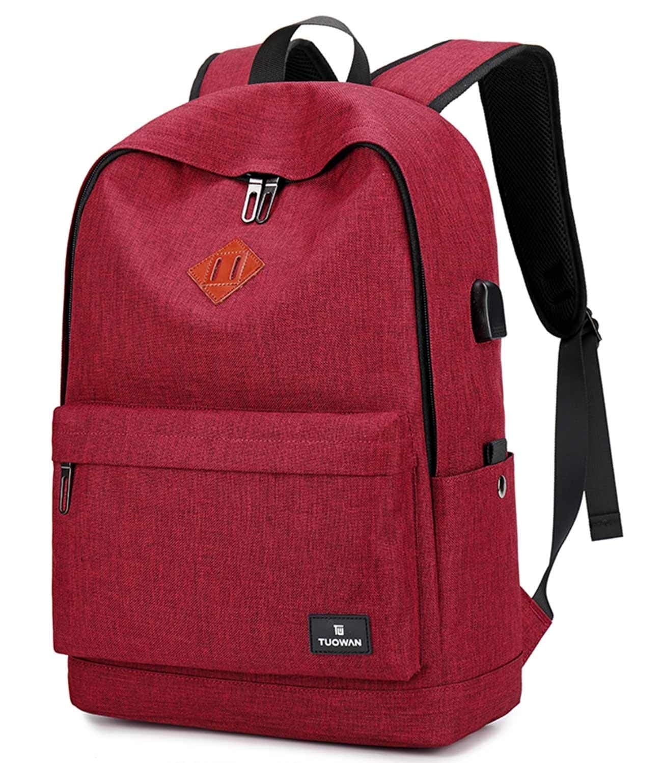 School College Backpack Bookbag 15.6 inch Laptop Travel Bag with USB Charging Port