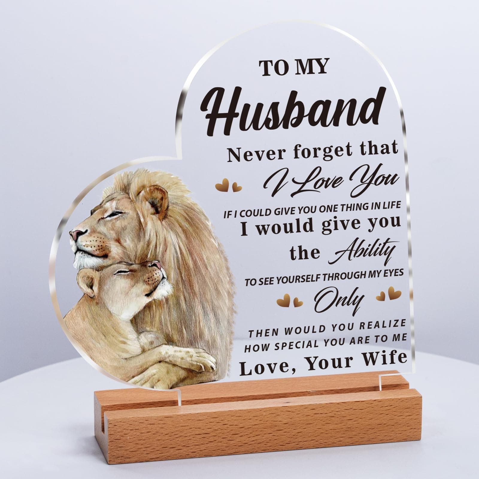 Gifts for Husband Cards, Romantic Husband Christmas Best Gift Plaque, Xmas, Birthday, Wedding Anniversary, Fathers Day, Engagement Presents for Husband from Wife