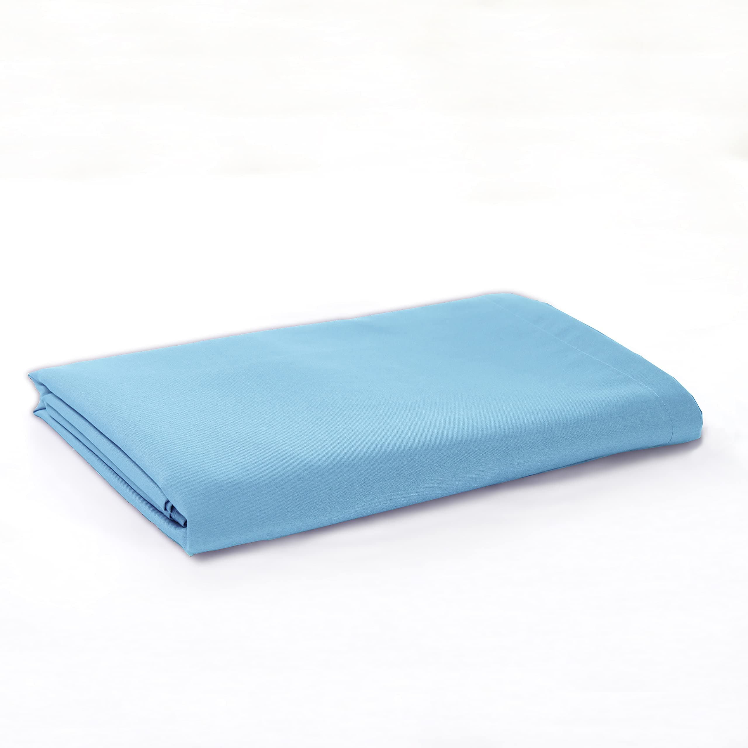 Sonia Moer Super Soft Brushed Microfibre Flat Sheet - Non Iron Breathable Hypoallergenic Top Sheet - Single/Sky Blue
