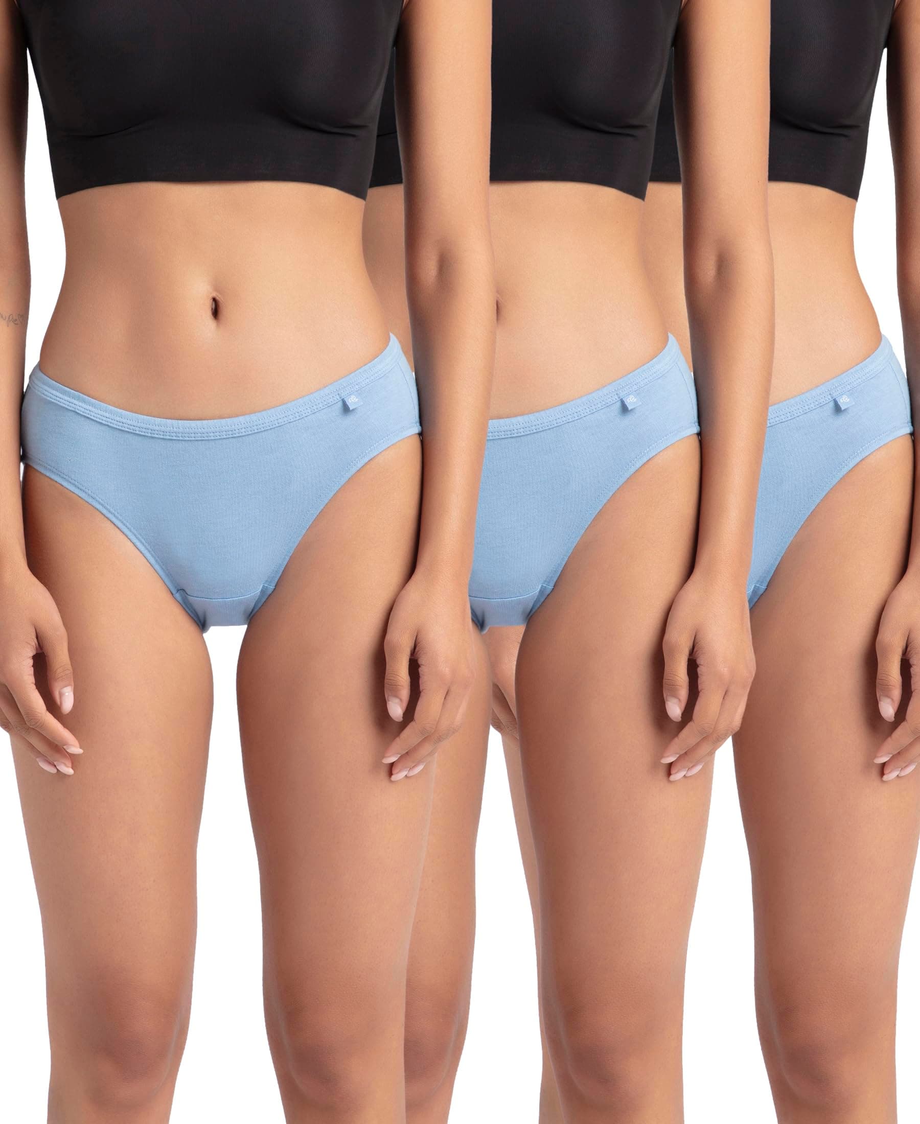 Jockey 1410 Women's Medium Coverage Super Combed Cotton Mid Waist Bikini with Concealed Waistband (Pack of 3_Colors & Prints May Vary)