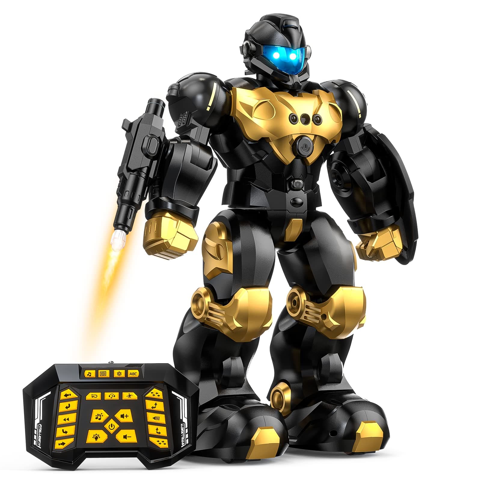 Robot Toy for Kids, Large Remote Control RC Gesture Control Robot Programmable, Educational Robot Walking, Dancing, Singing, Birthday Gifts for Boys Girls Age 5-10, BG1528, Black