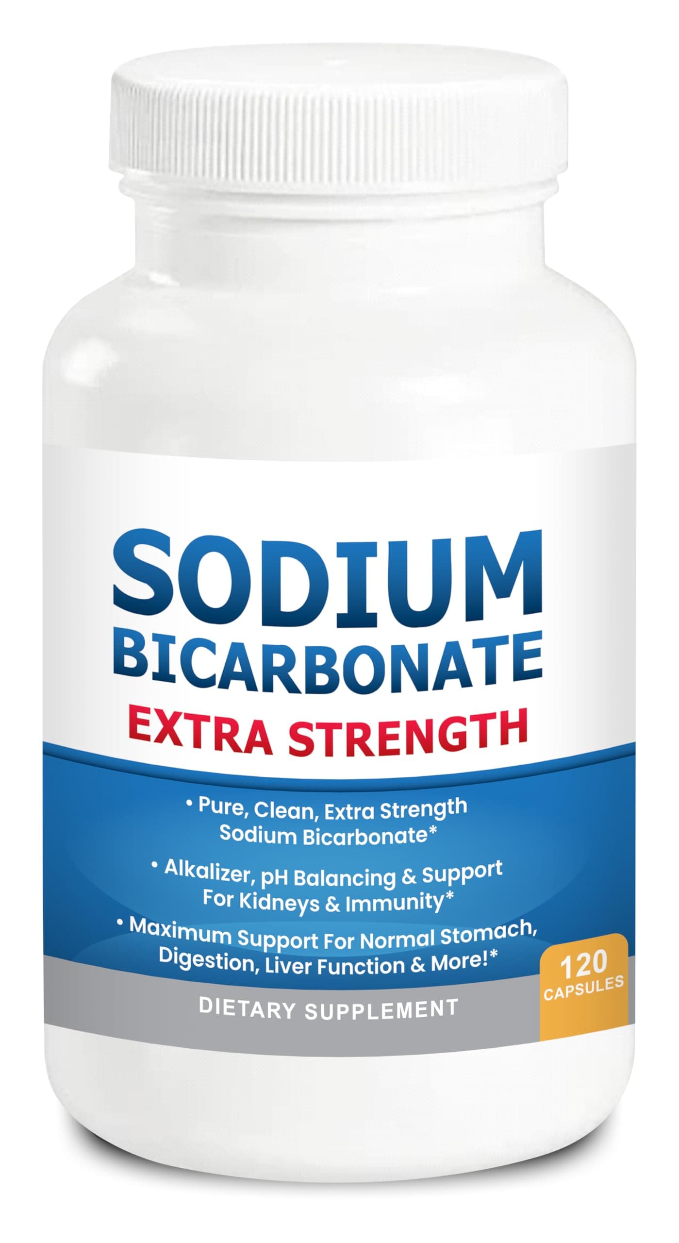Sodium Bicarbonate Capsules Extra Strength 1300mg Organic Use No Junk. 1 Sodium Bicarbonate Capsule is 1300mg. Pure Sodium Bicarb Tablet