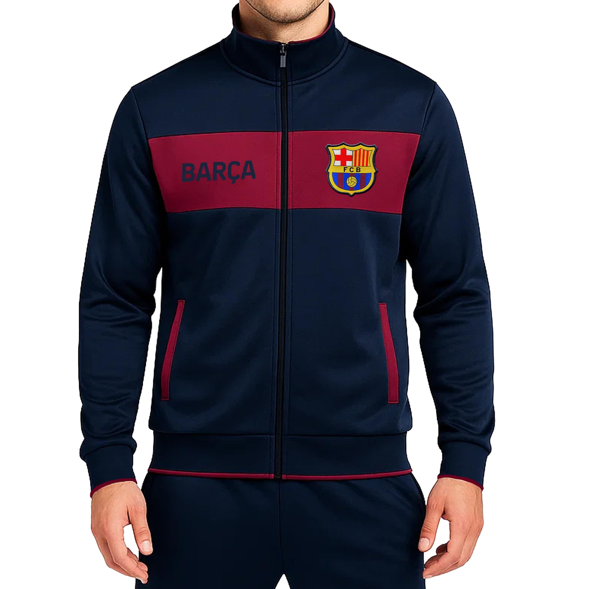 Icon Sports Officially Licensed FC Barcelona Soccer Track Jacket - Unisex Adult