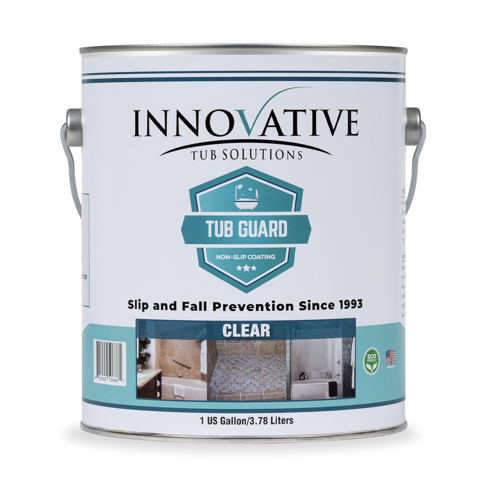 Tub Guard Anti Slip - Clear Bathtub & Shower Grip Textured Non Slip Coating for Slippery Tubs or Shower Floors - 1 Gallon (90 Tubs or Shower Pans)