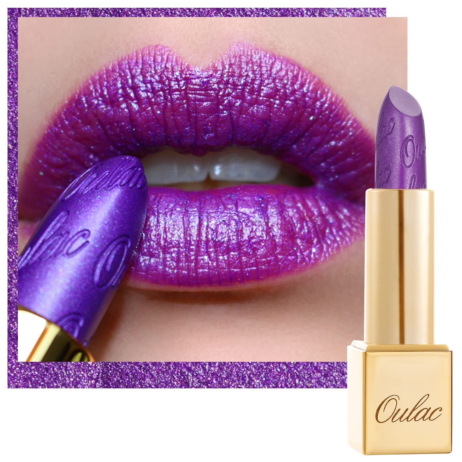 Metallic Shine Glitter Lipstick, Purple High Impact Lipcolor, Lightweight Soft and Ultra Hydrating, Long Lasting, Vegan & Cruelty-Free, Full-Coverage Lip Color 4.3 g/0.15 Royal Sash(16)