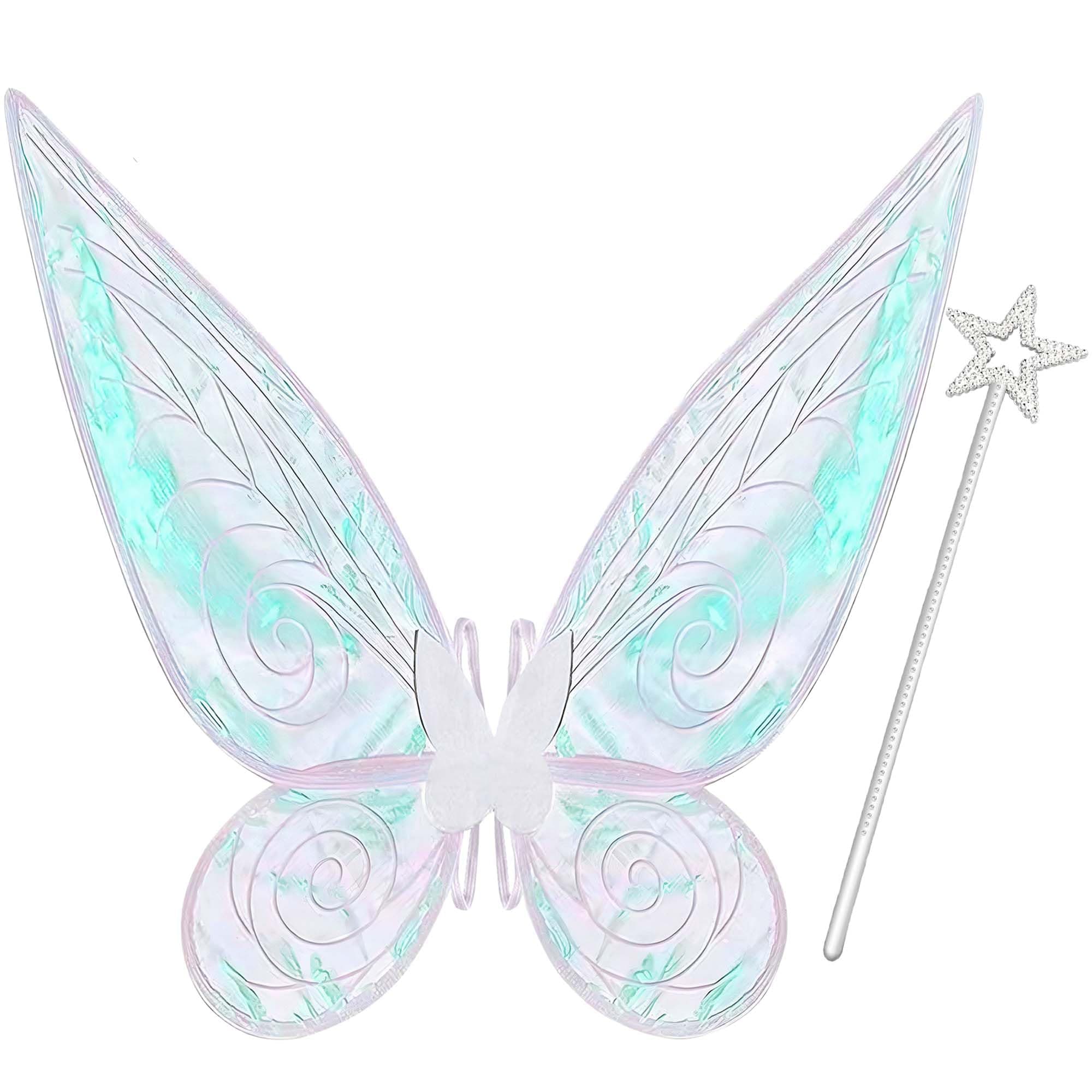 Fairy Wings, Butterfly Wings for Women Adults Fairy Costume Accessories for Halloween Cosplay Party Dress up (White)