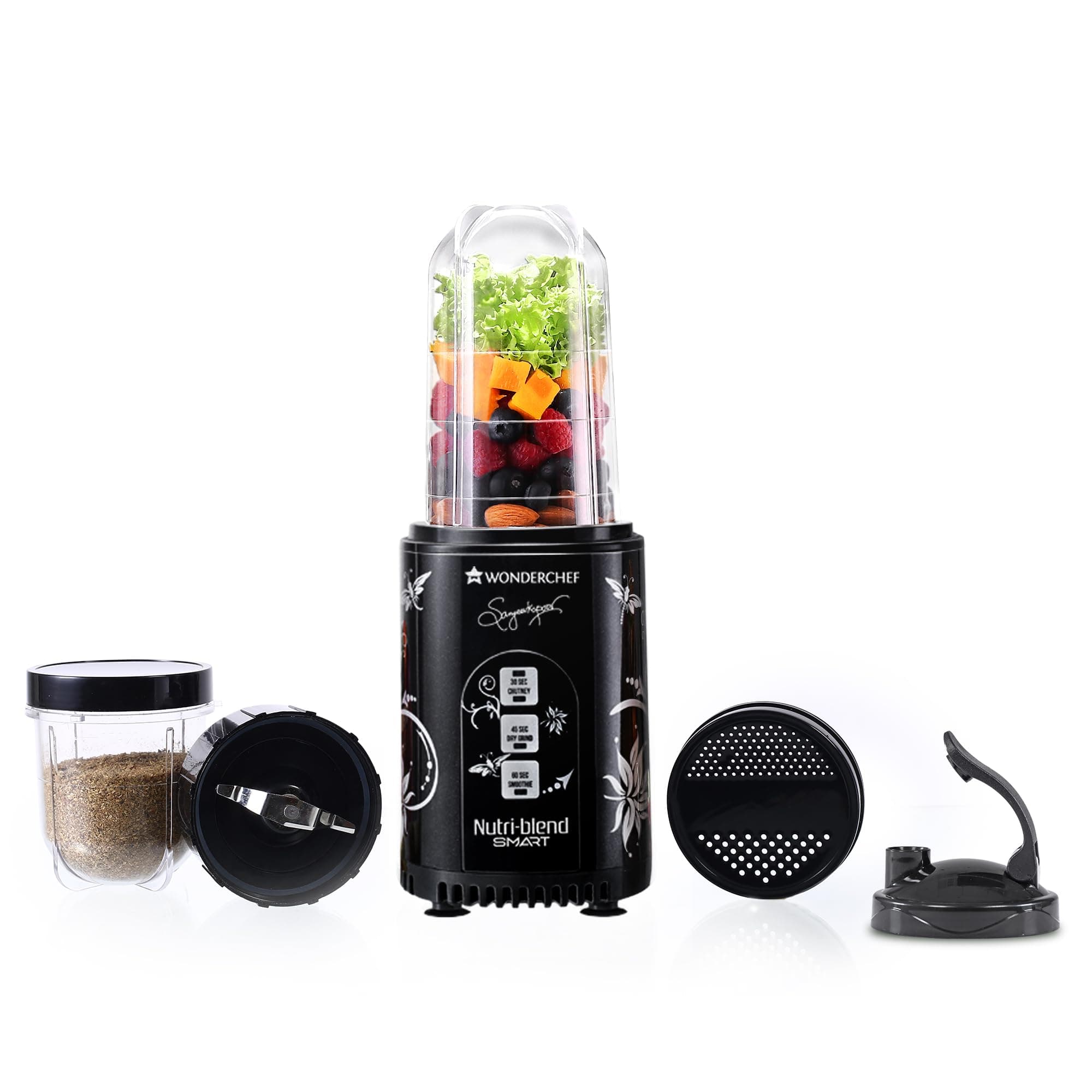 Wonderchef Nutri-blend SMART Automatic Blender with Dual Pulse Function | 22,000 RPM | 100% Copper Motor | 2 Unbreakable Jars | 500 W | Recipe Book by Chef Sanjeev Kapoor |