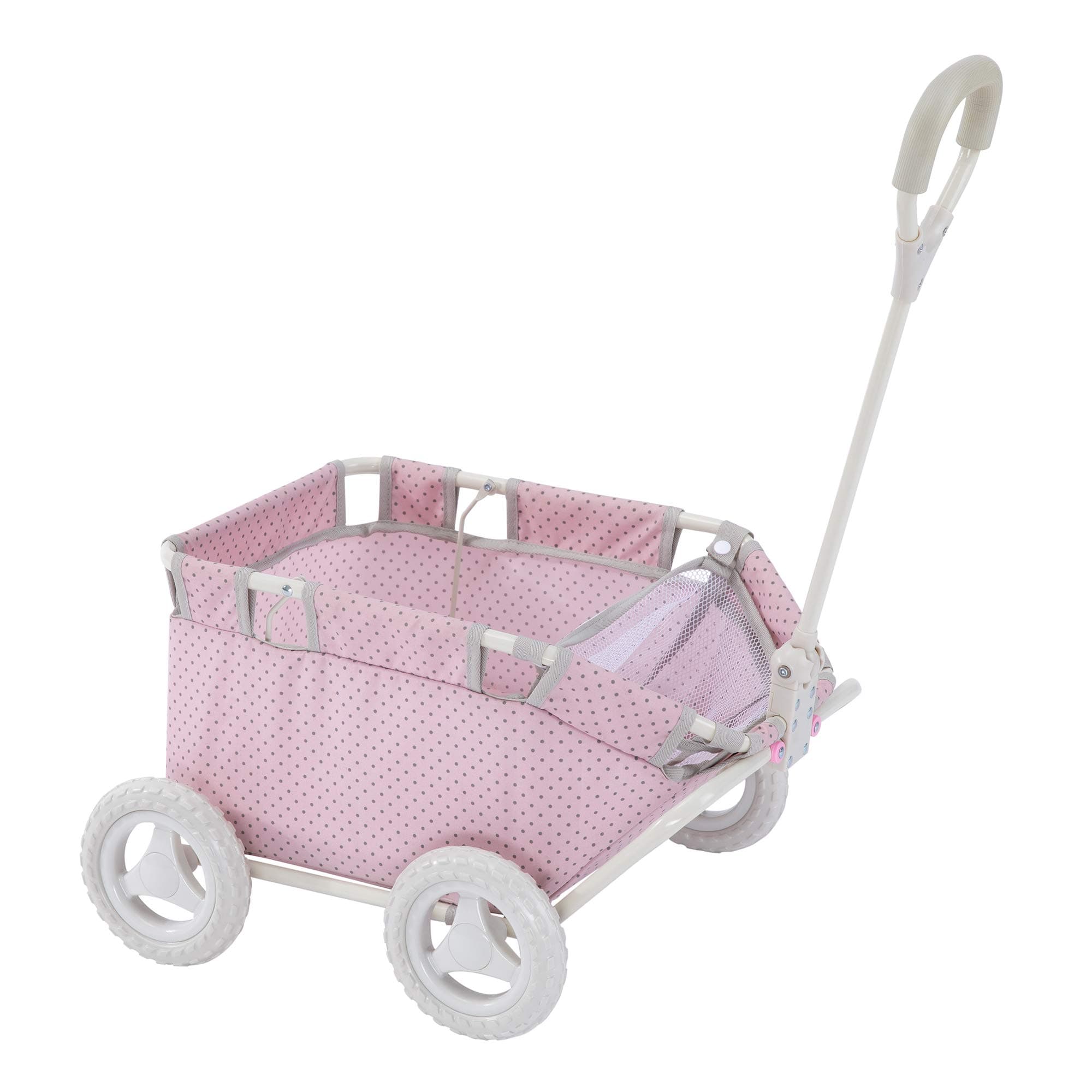 Polka Dots Baby Doll Pull Along Wagon Trolley Toy Cart OL-00007