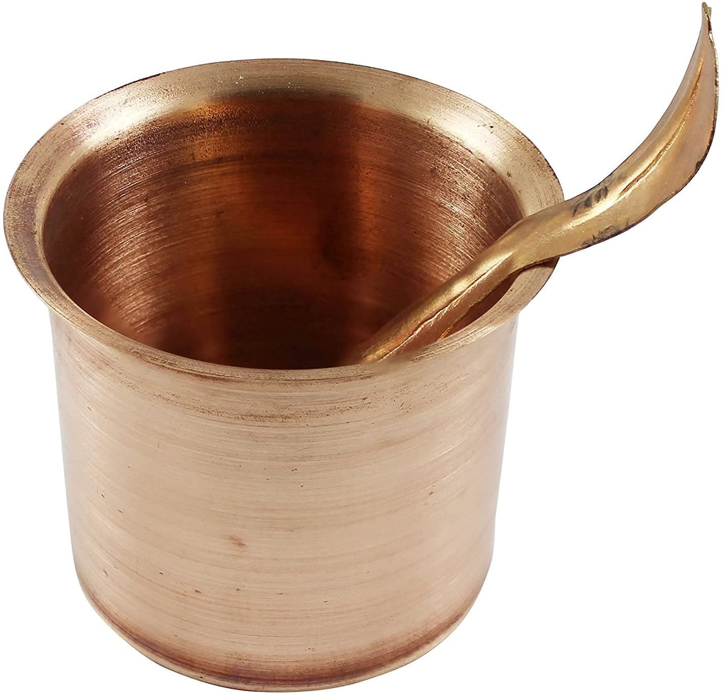 Panchpatra Hindu Pooja Lota and Spoon Achman Set Handmade Pure Copper Cup
