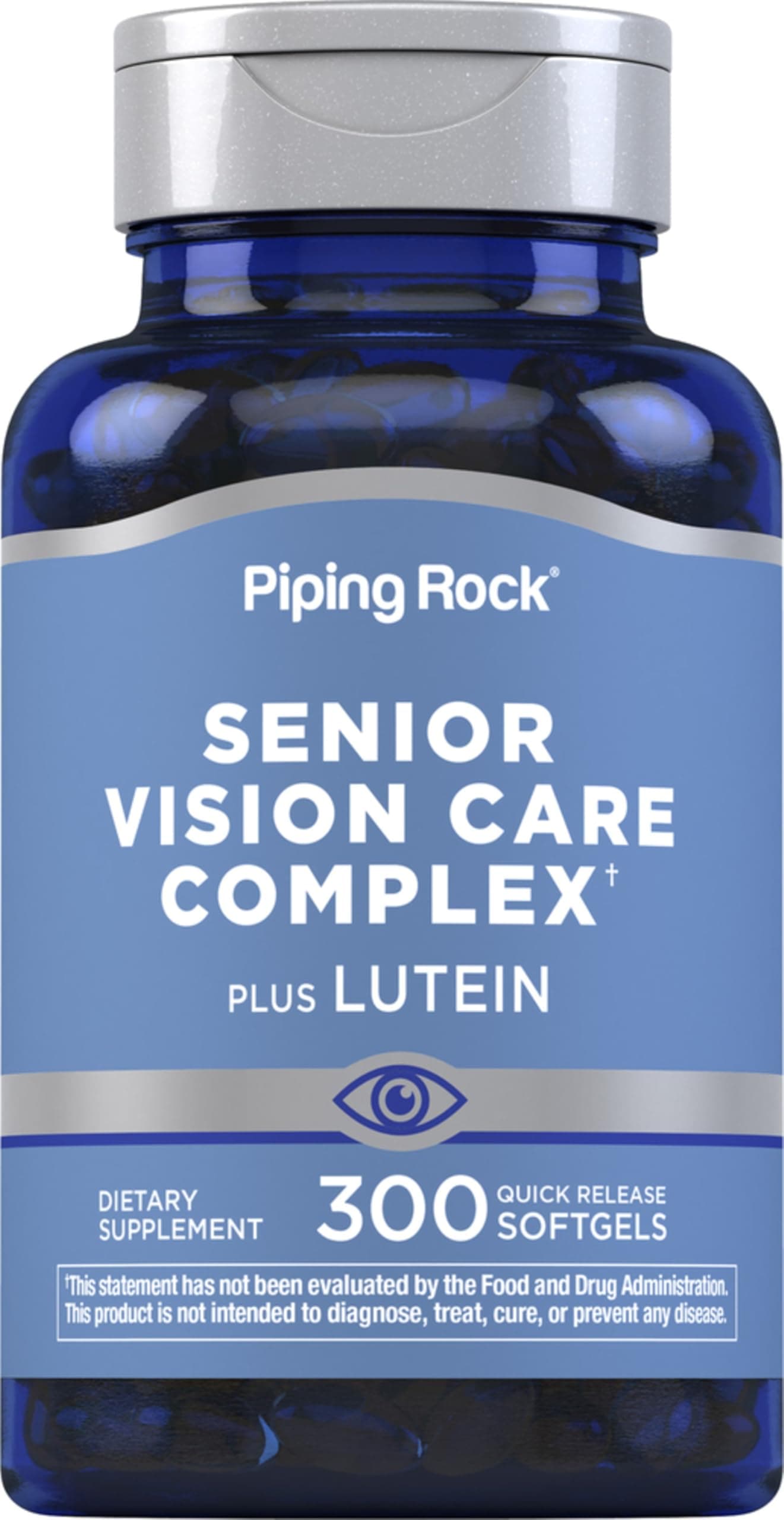 Piping Rock Eye Health Complex | 300 Softgels | Senior Vision Care Vitamin | Plus Lutein and Zeaxanthin | Non-GMO, Gluten Free Supplement