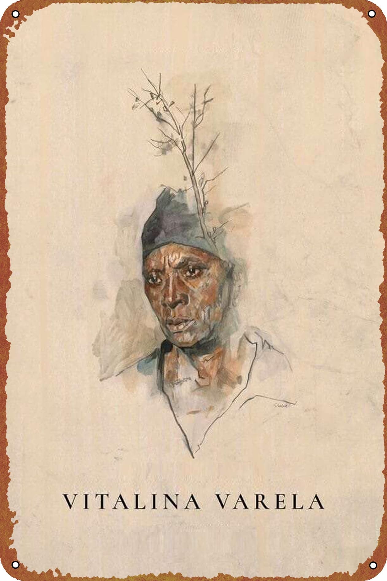 Vitalina Varela Poster Sign Metal Tin Sign Wall Art Decor - Retro Sign for Home Decor Gifts - 8x12 Inch