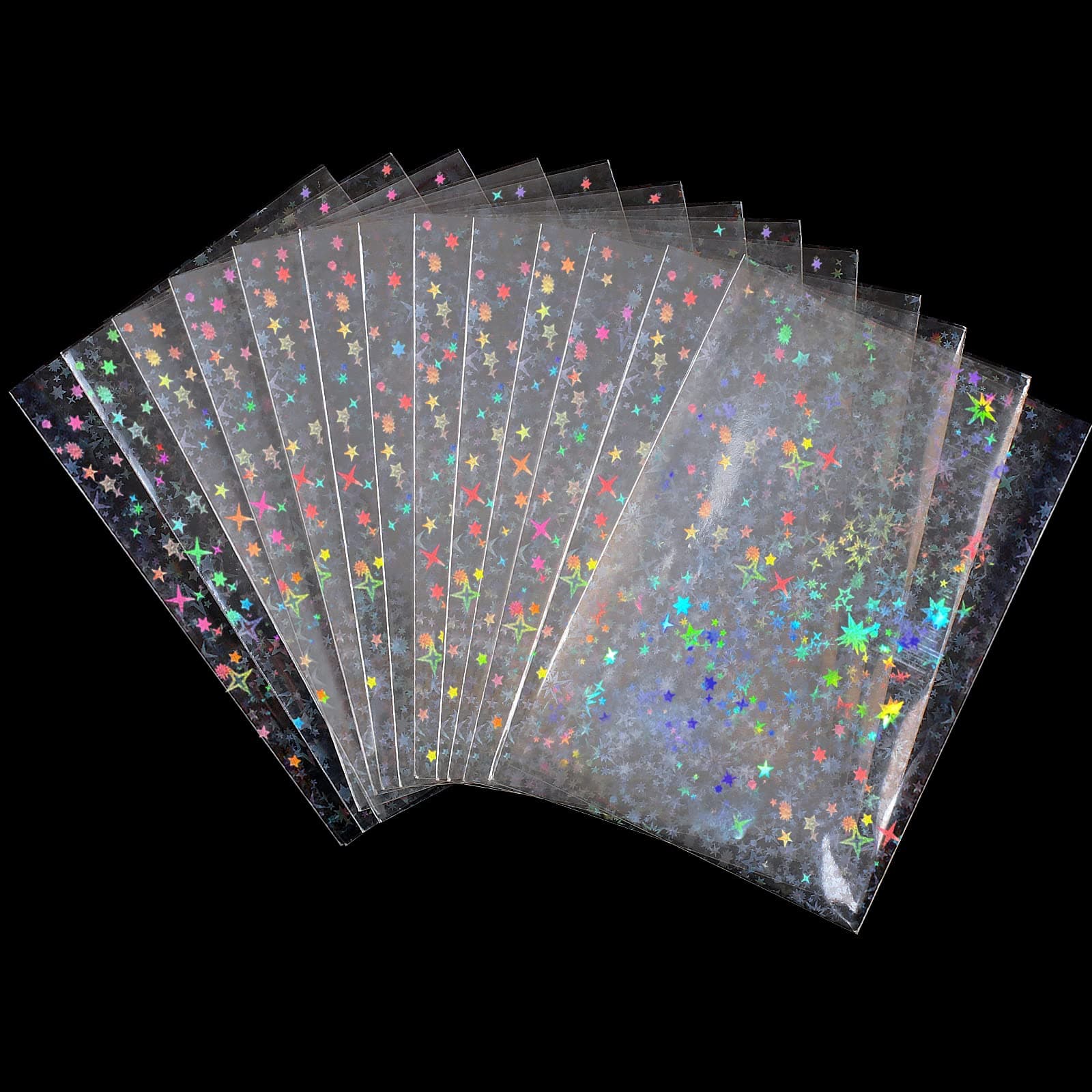 150 Pieces Little Star Laser Flashing Card Sleeves, Photocard Protective Sleeve for Kpop, Foil Cards 61x88mm