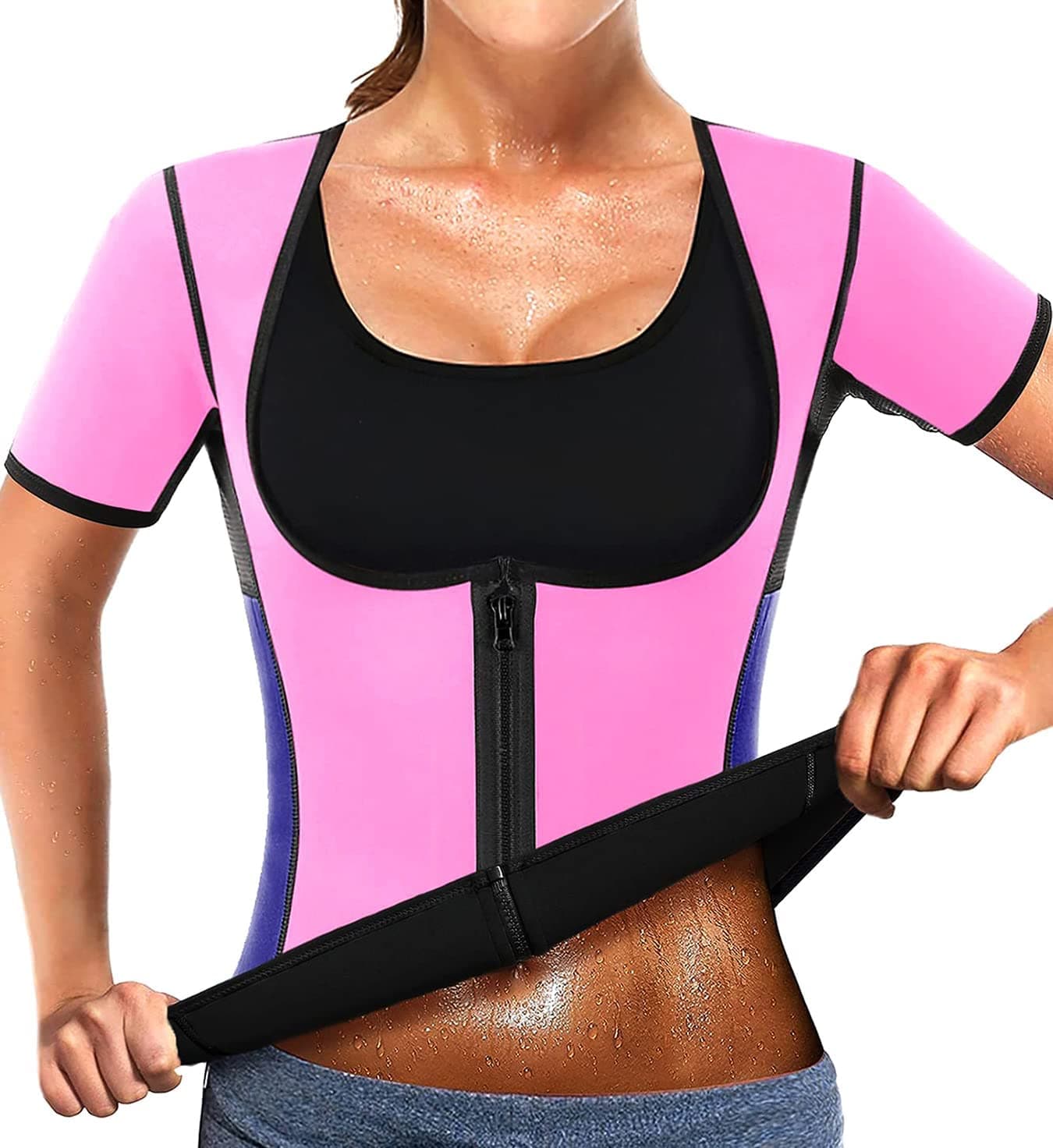 Women Sauna Body Shaper Sweat Suit Sleeve Spa Cami Hot Neoprene Slimming Workout Vest Waist Trainer Top
