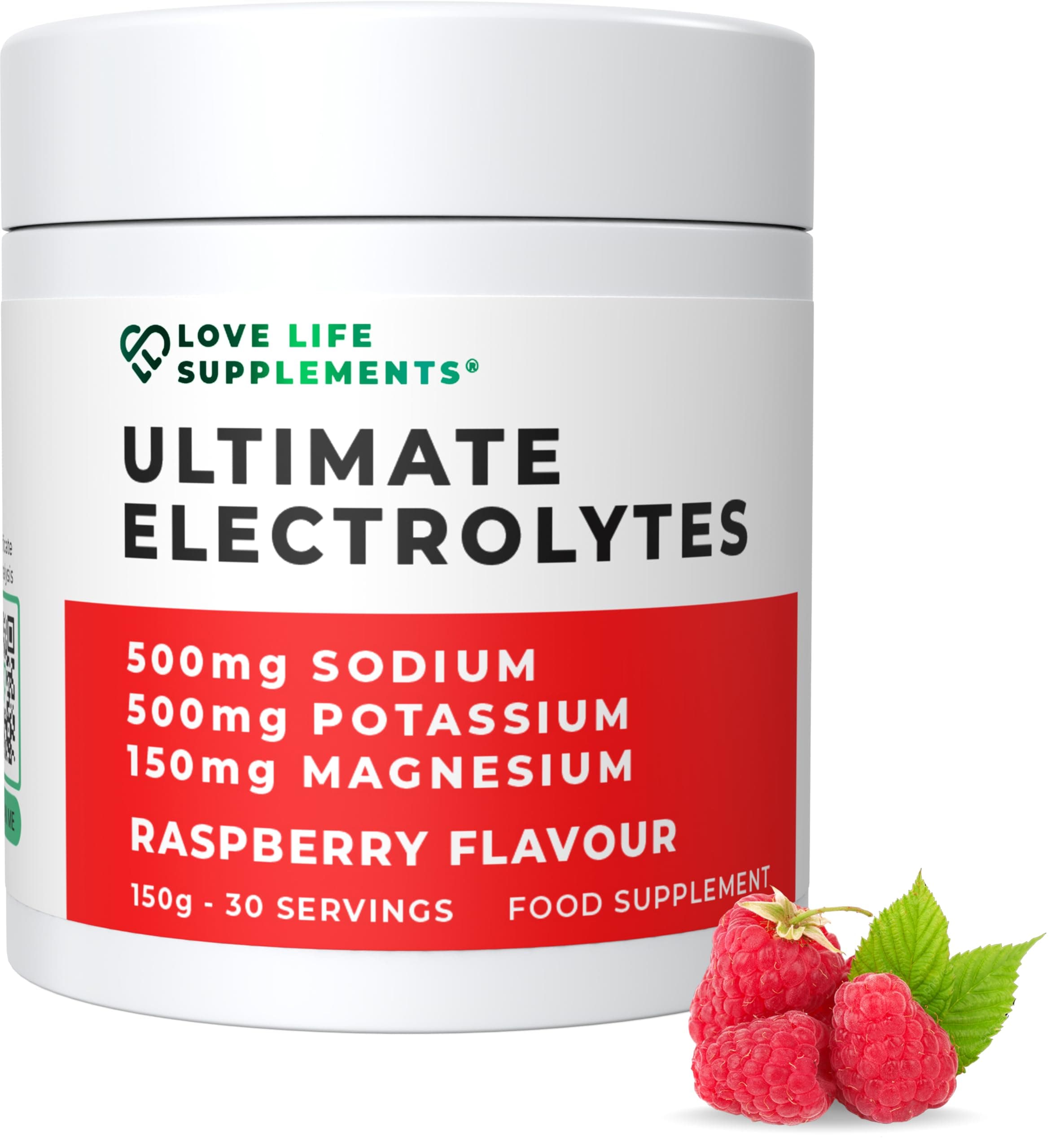 Ultimate Electrolytes Powder, 500mg Sodium, 500mg Potassium, 150mg Magnesium, 30 Servings, Himalayan Salt, Hydration & Rehydration, Watermelon, Zero Sugar, Vegan - Love Life Supplements